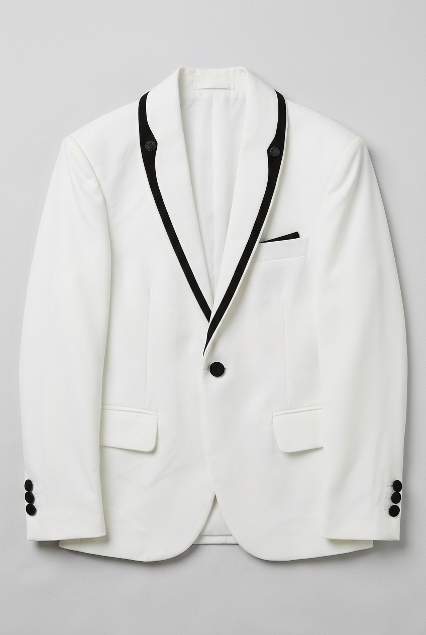 Boys 5-Piece Tuxedo Suit with Removable Velvet Shawl Collar - White
