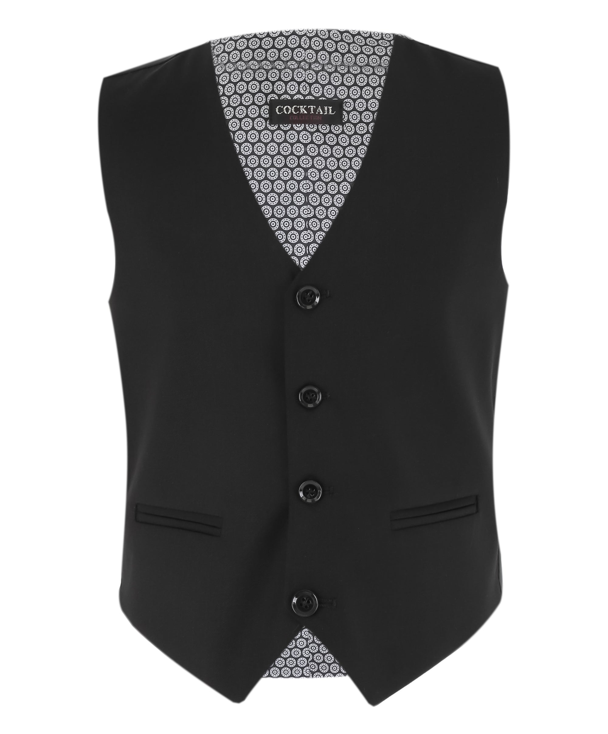 Boys  5 Piece Formal Suit with Waistcoat and Tie - 523 Black