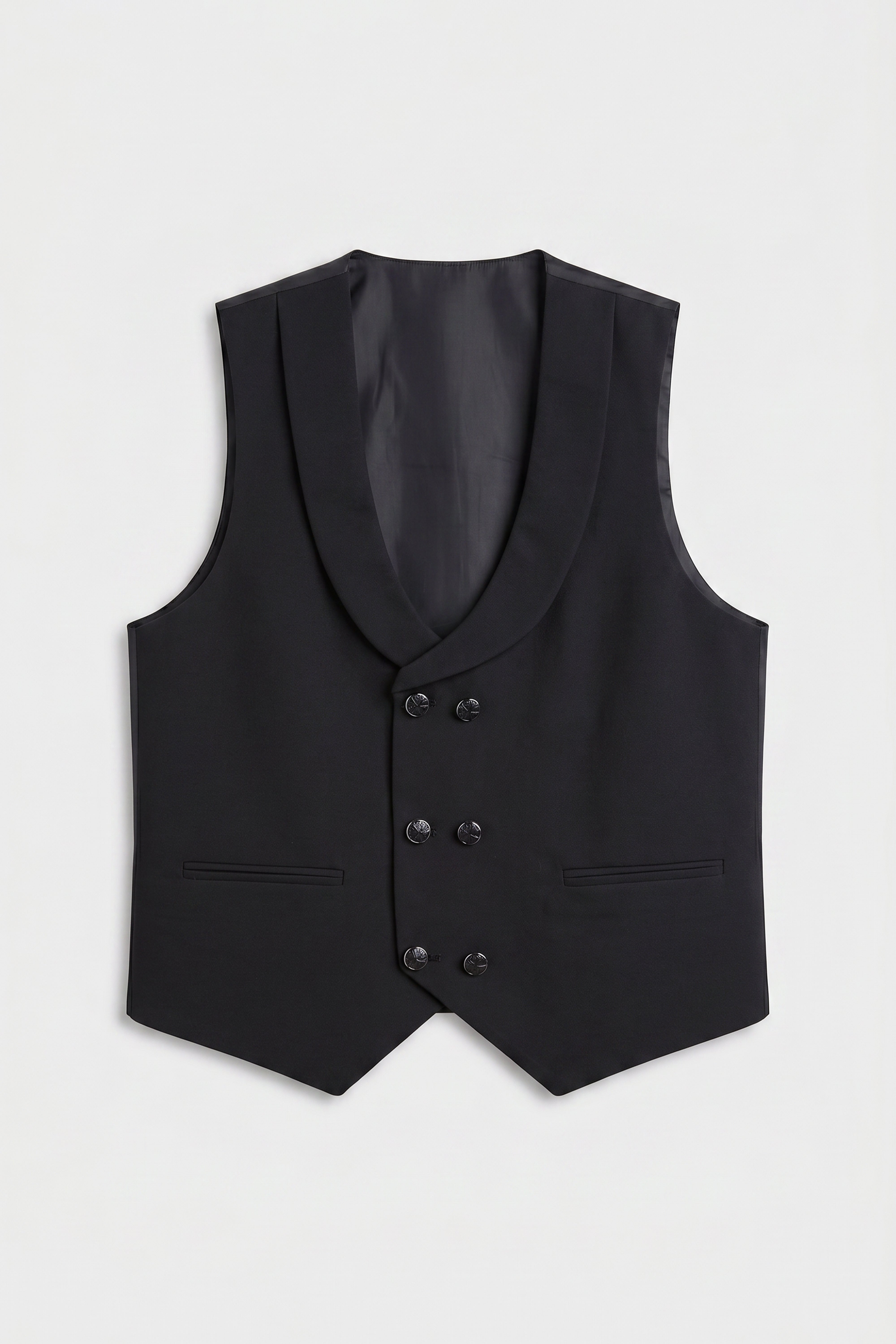 Boys 6-Piece Tuxedo Dinner Suit with Double Breasted Waistcoat - DAMATLIK W - Black