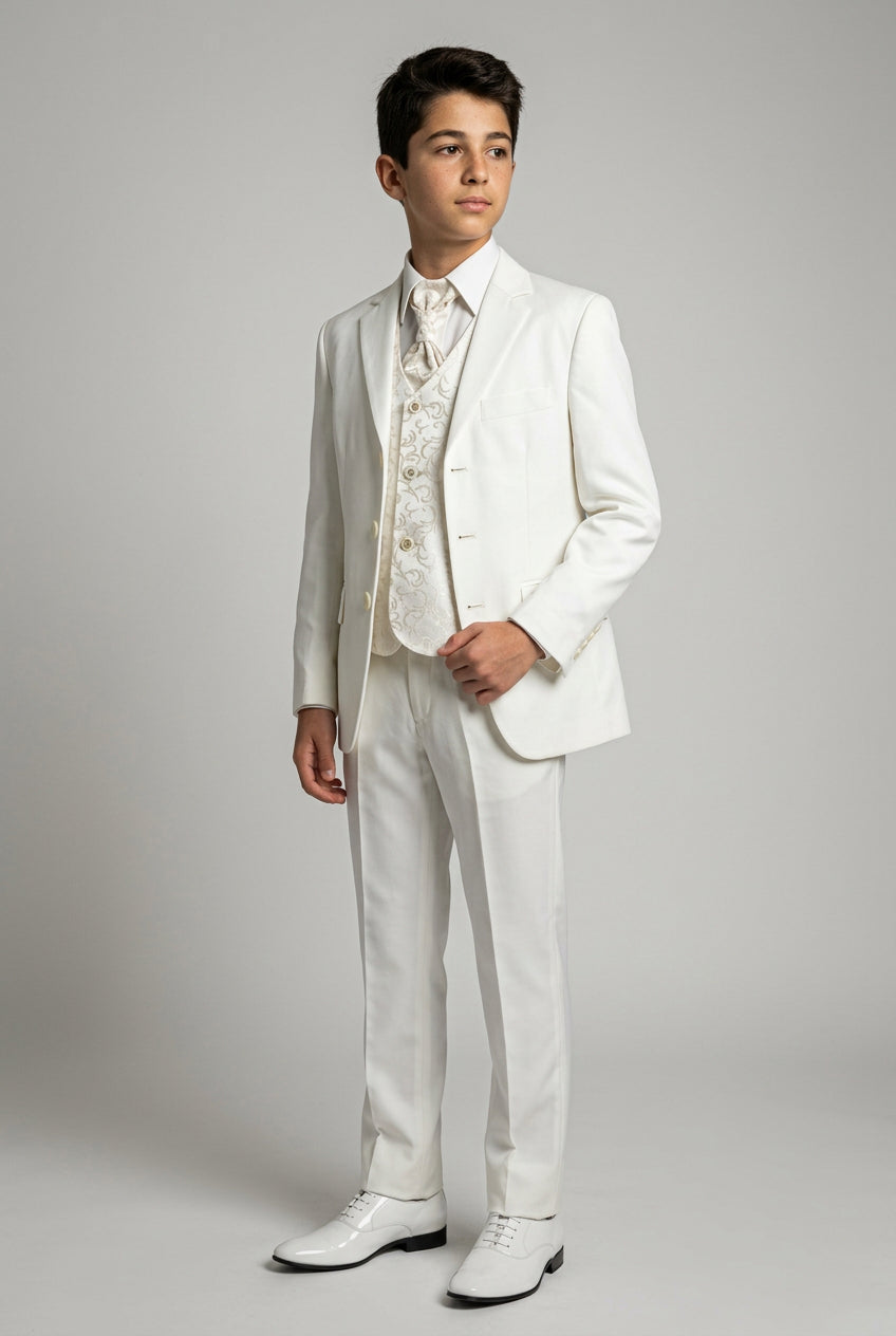 Boys All In One Communion Tailored Fit Suit - Ivory