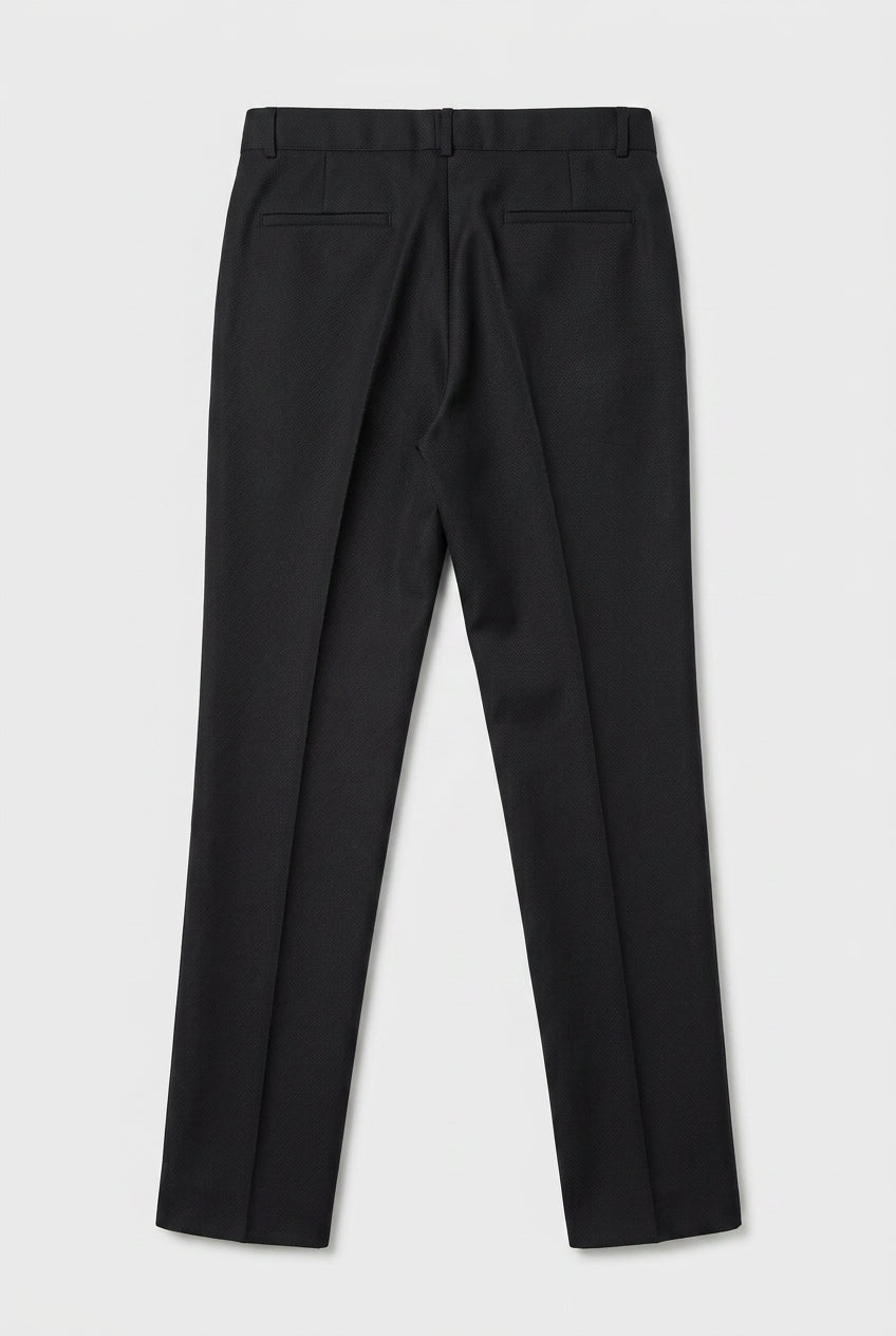 Boys Black 6-Piece Textured Tuxedo Suit - BIYELI