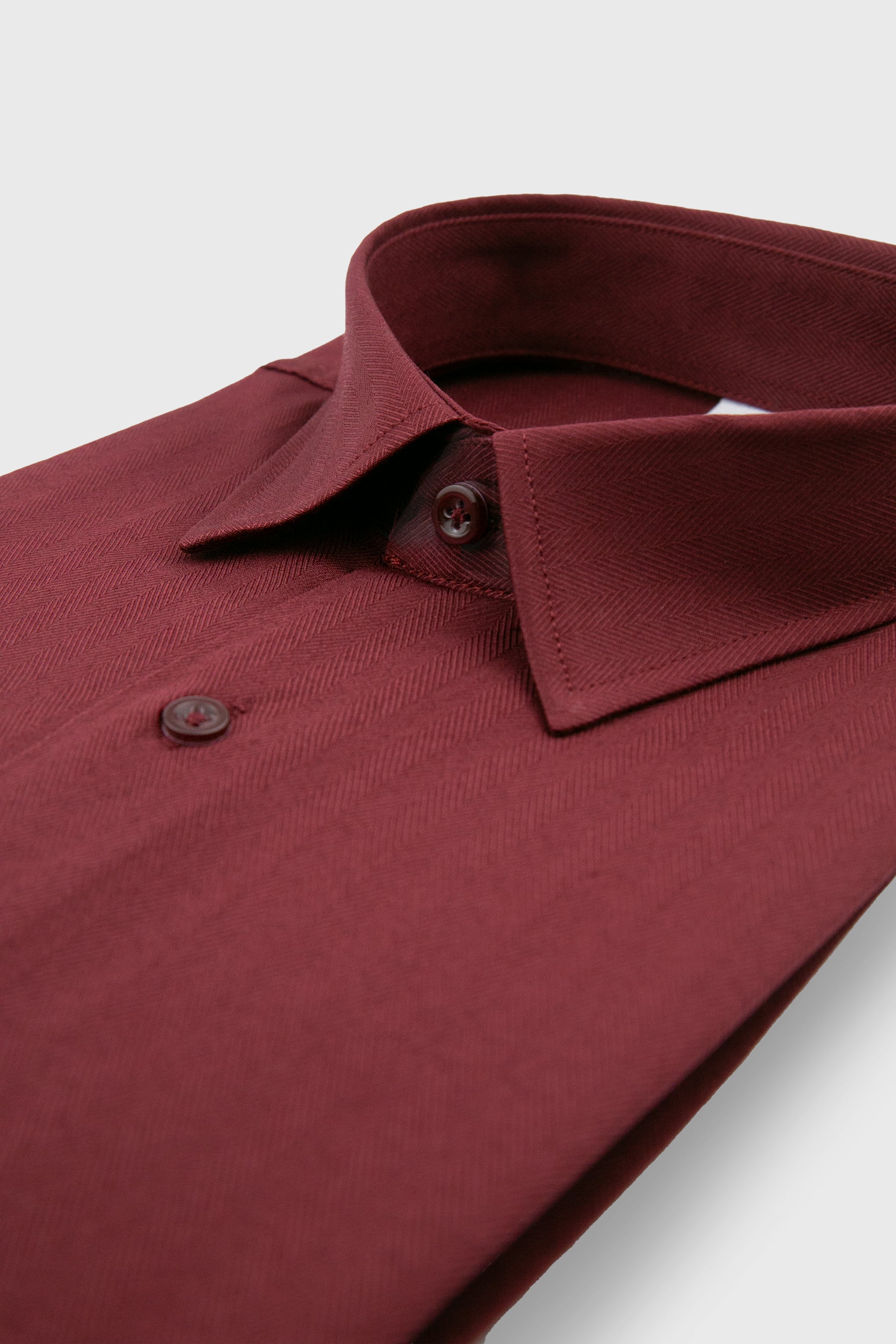 Boys Black Classic Herringbone Dress Shirt - HARPUT - Burgundy Side Picture