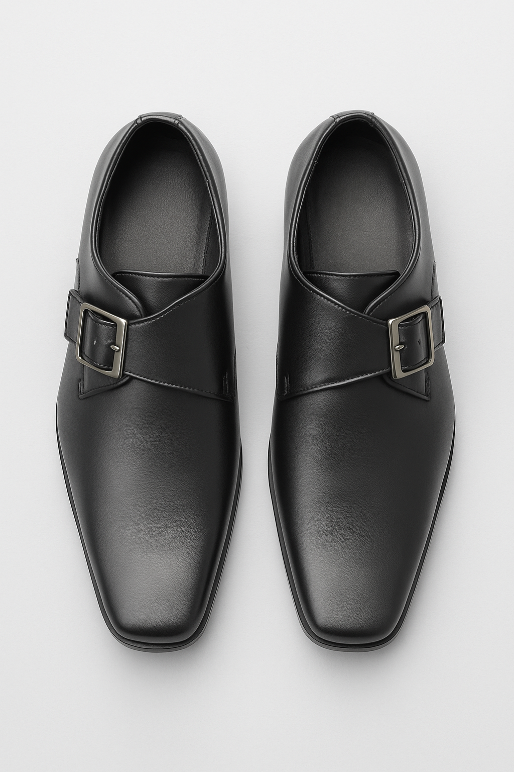 Boys Black Monk Shoes - ALDWYCH - Black Front Picture