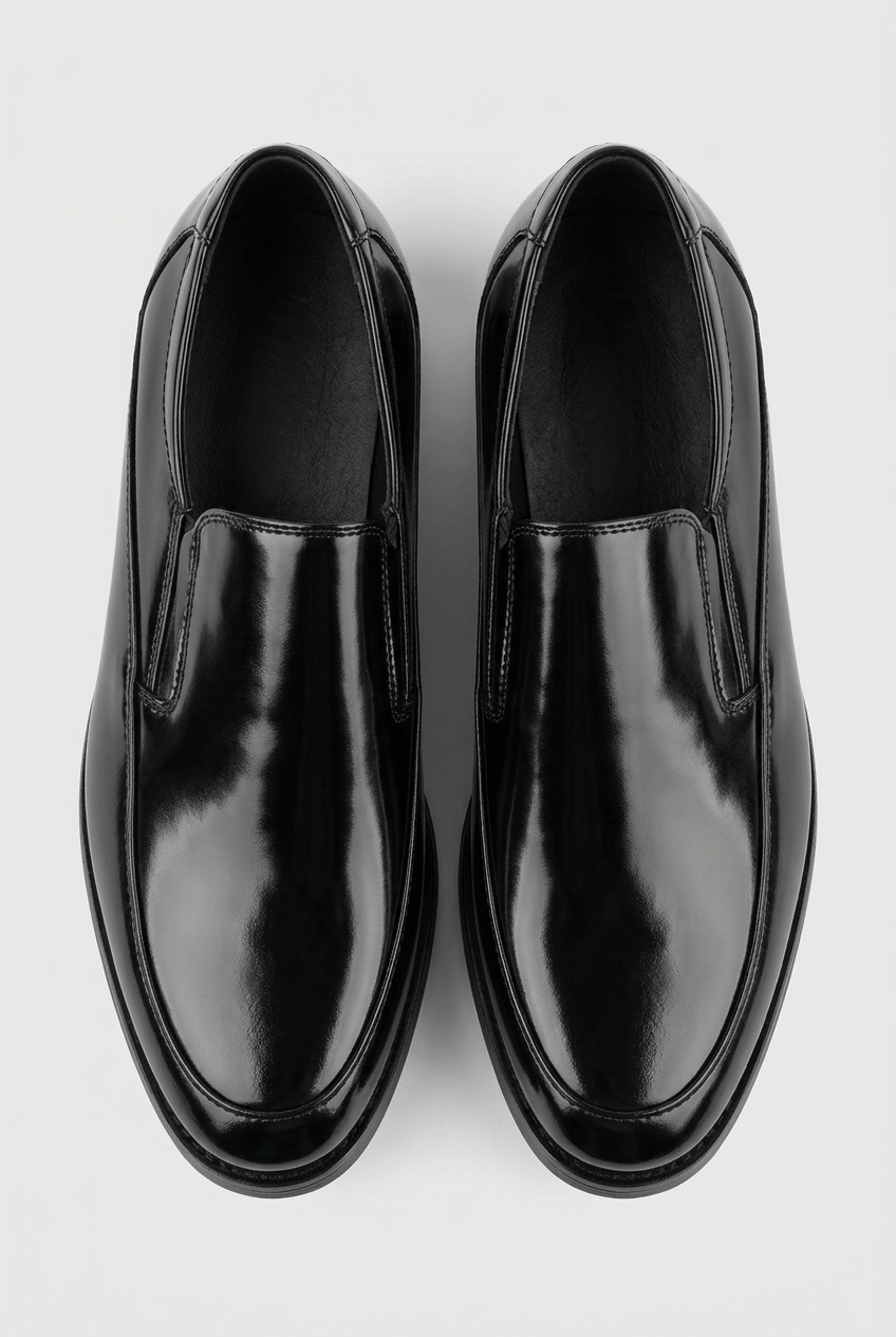 Boys Black Slip-On Formal Shoes – Patent Dress Loafers for Weddings & Occasions