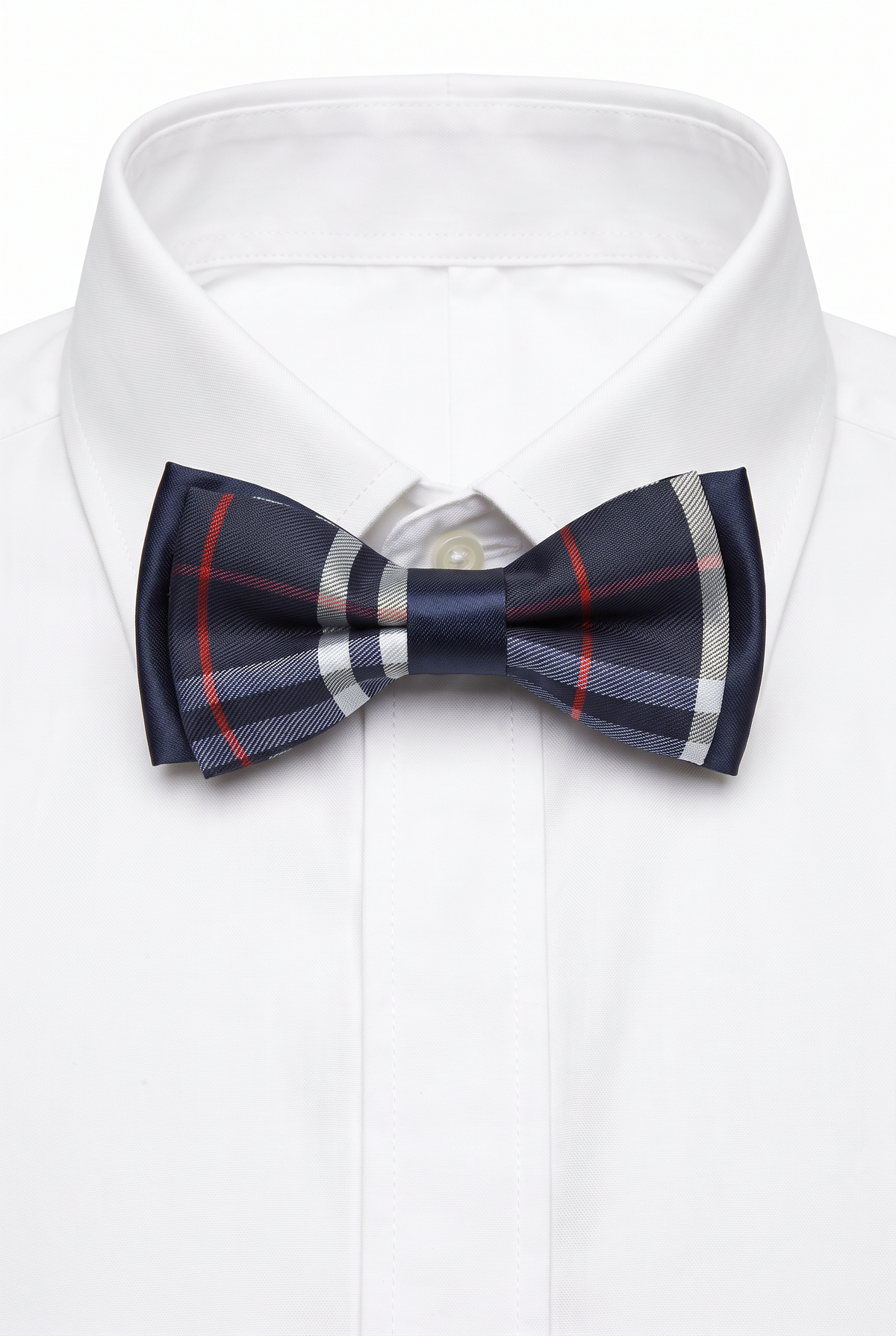 Boys Burberry Style Check Bow Tie Set - Navy and Red