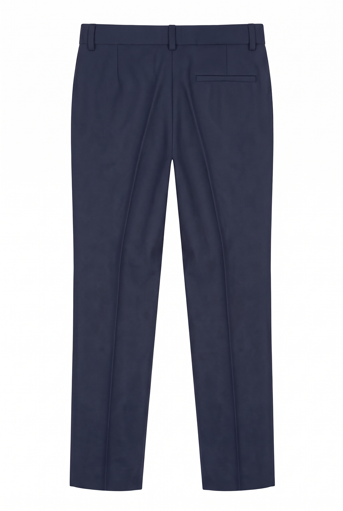 Boys Burgundy 6-Piece Textured Tuxedo Suit - BIYELI Trousers Back Picture