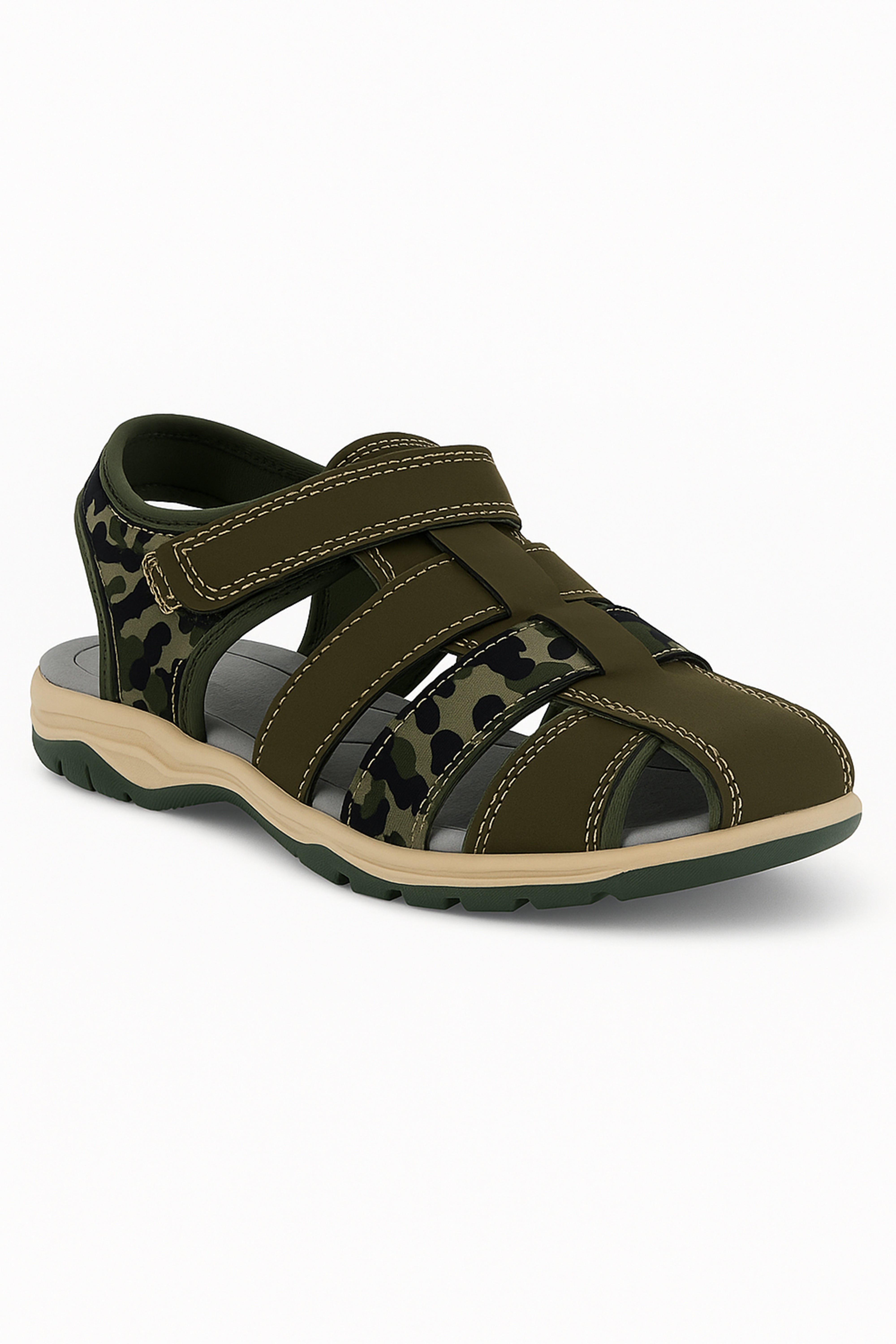 Boys Casual Trekking Sandals - Green Side Picture