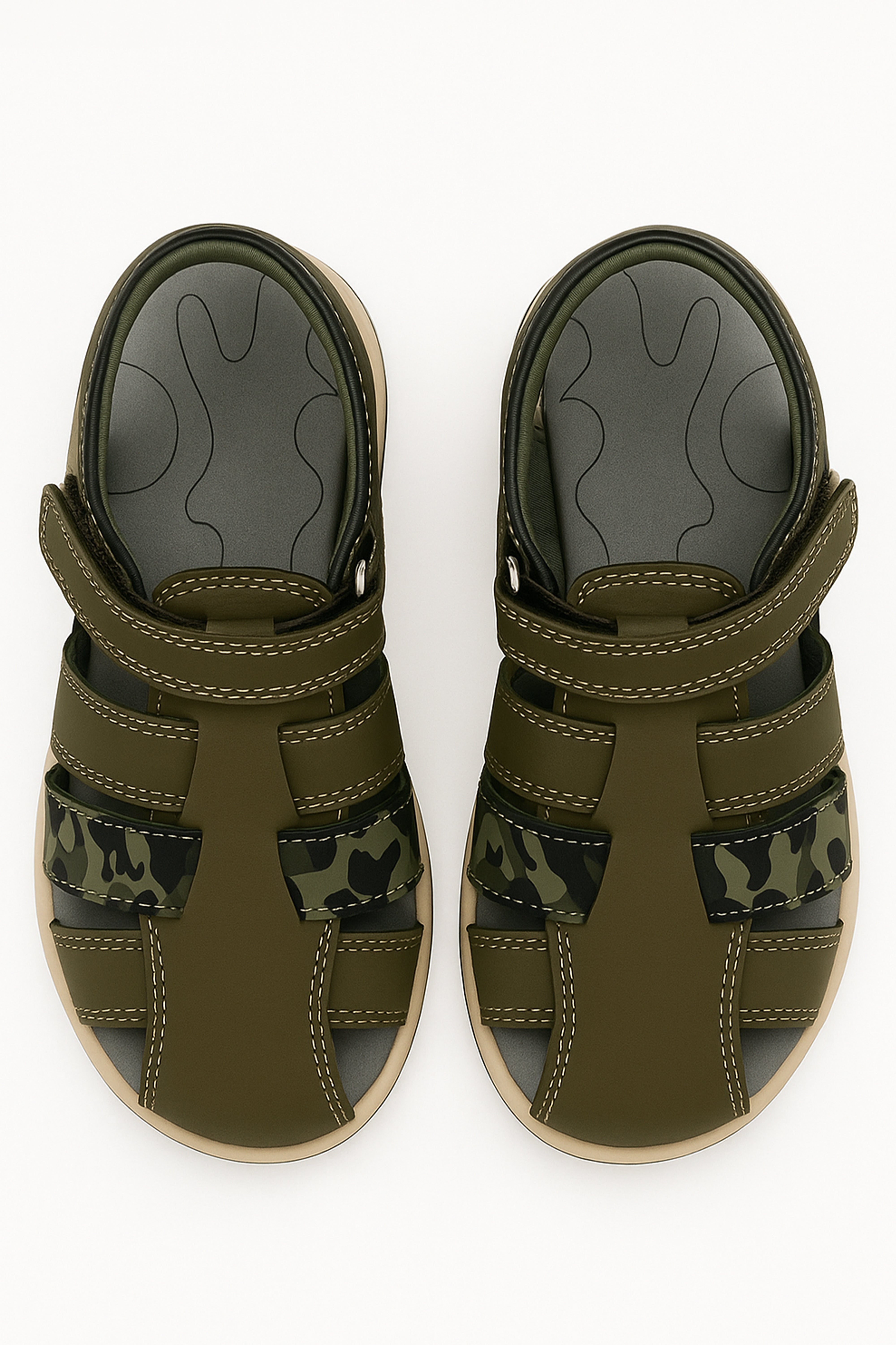 Boys Casual Trekking Sandals - Green Pair Picture