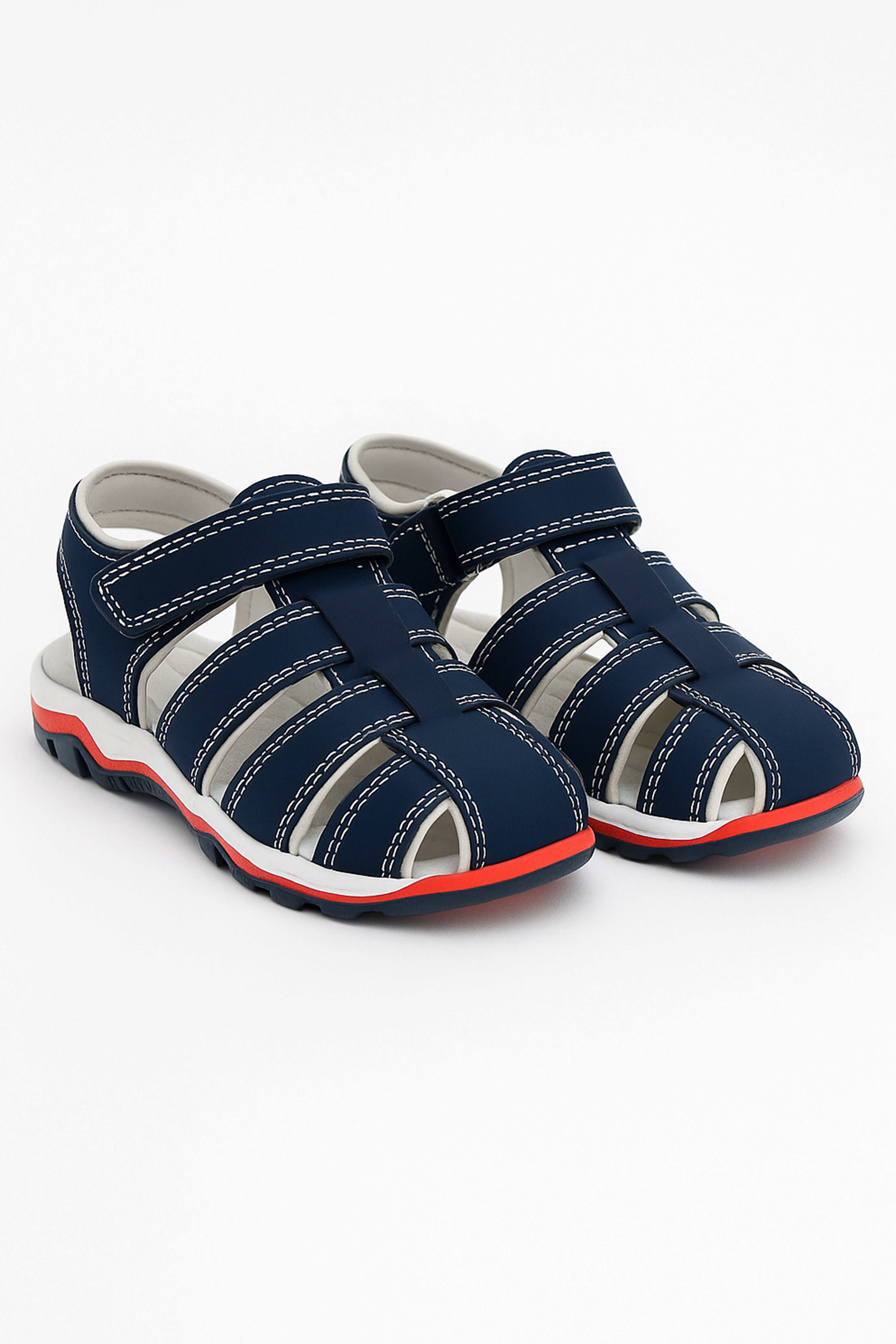 Boys Casual Trekking Sandals - Navy Blue Pair Side Picture