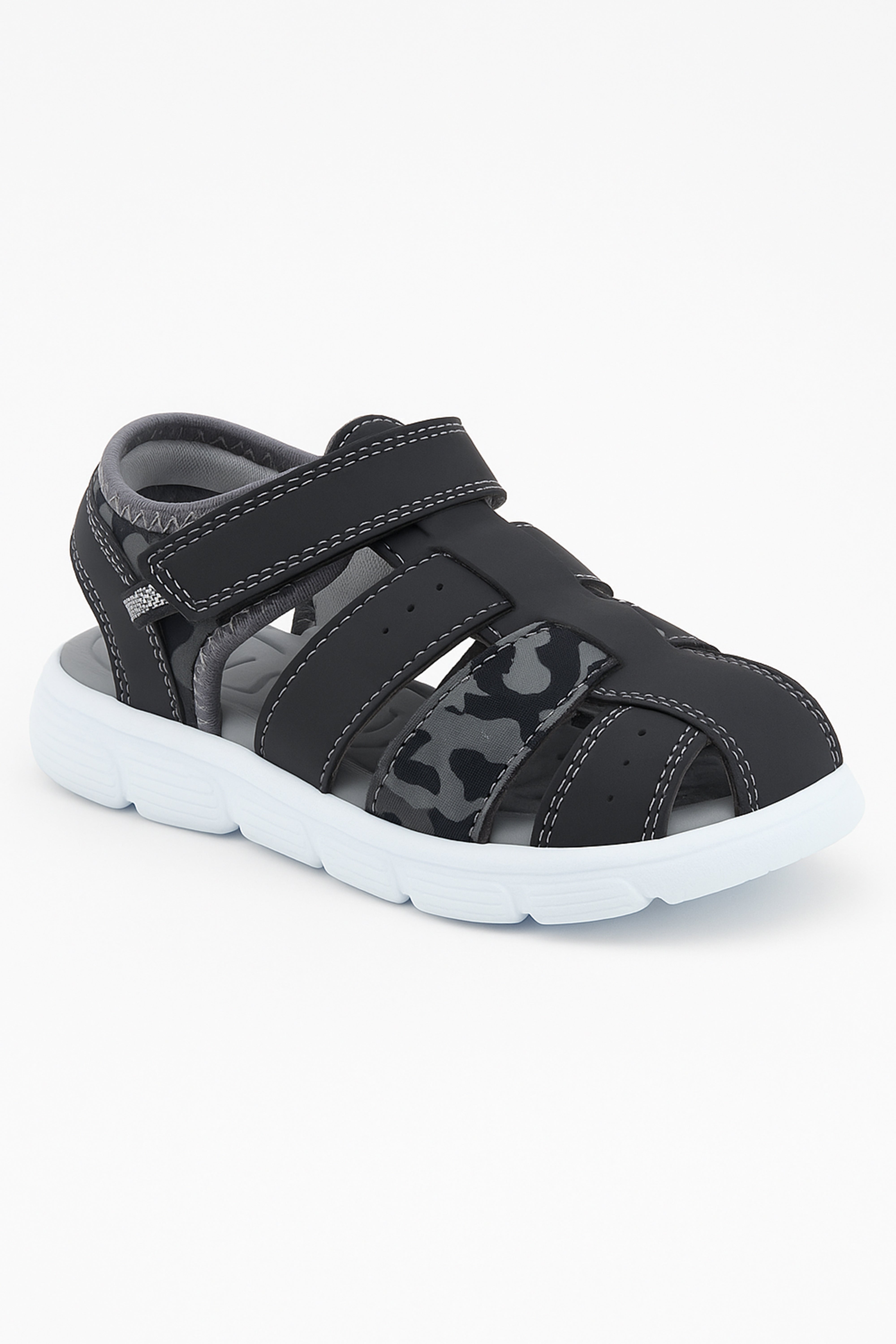 Boys Casual Trekking Summer Sandals - Grey Side Picture