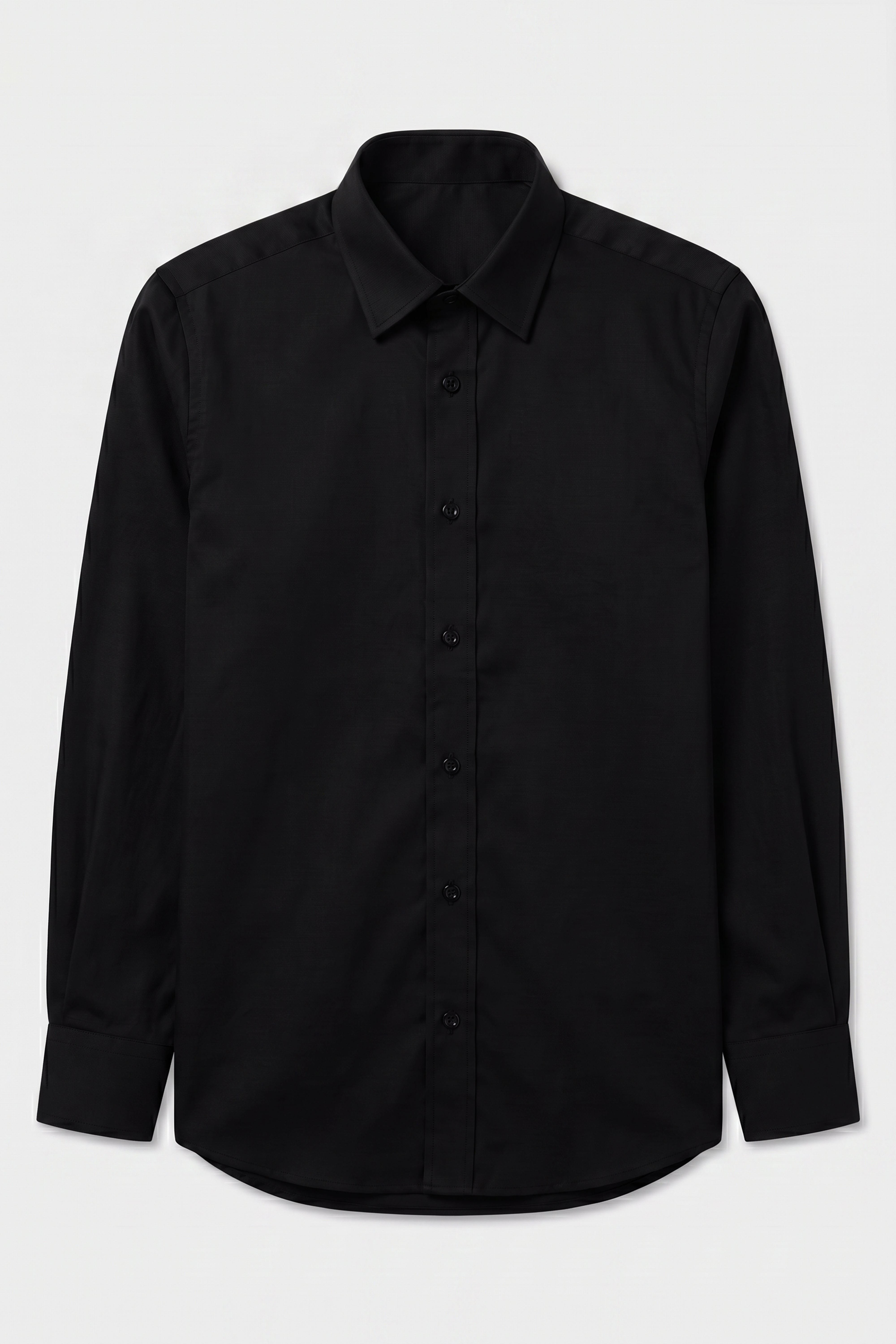 Boys Classic Collar Dress Shirt with Cufflinks -  Black Front Picture