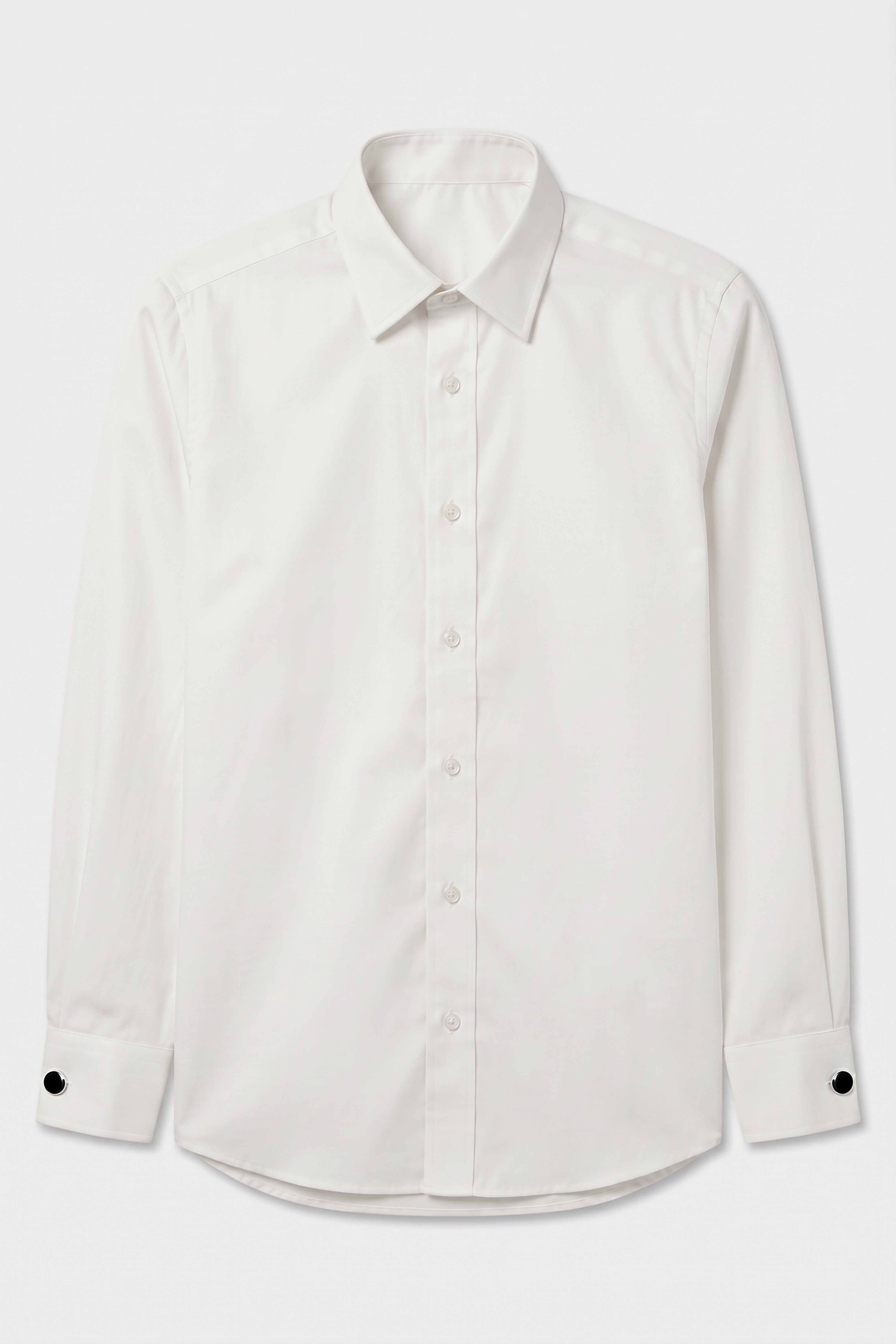 Boys Classic Collar Dress Shirt with Cufflinks -  Ivory  Front Picture