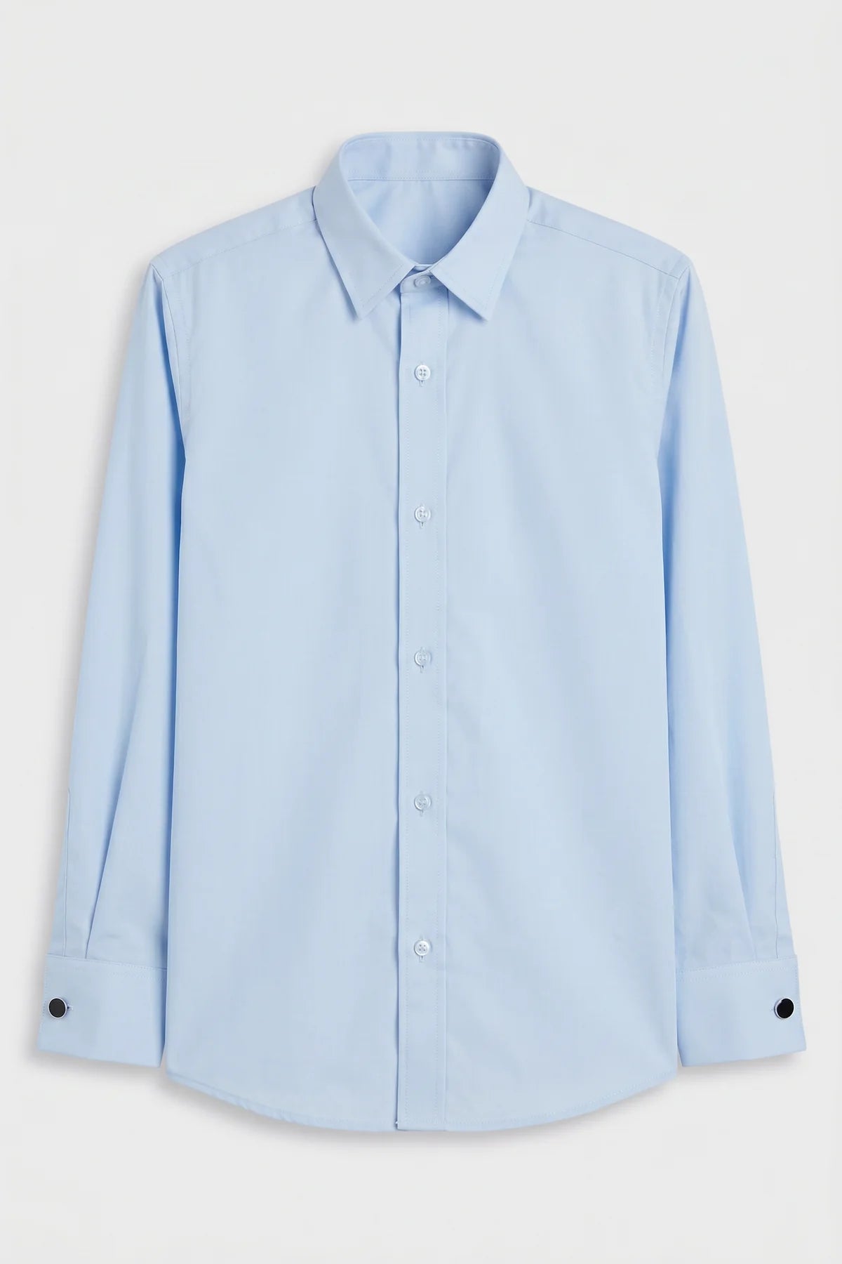Boys Classic Collar Dress Shirt with Cufflinks -  Oxford Blue