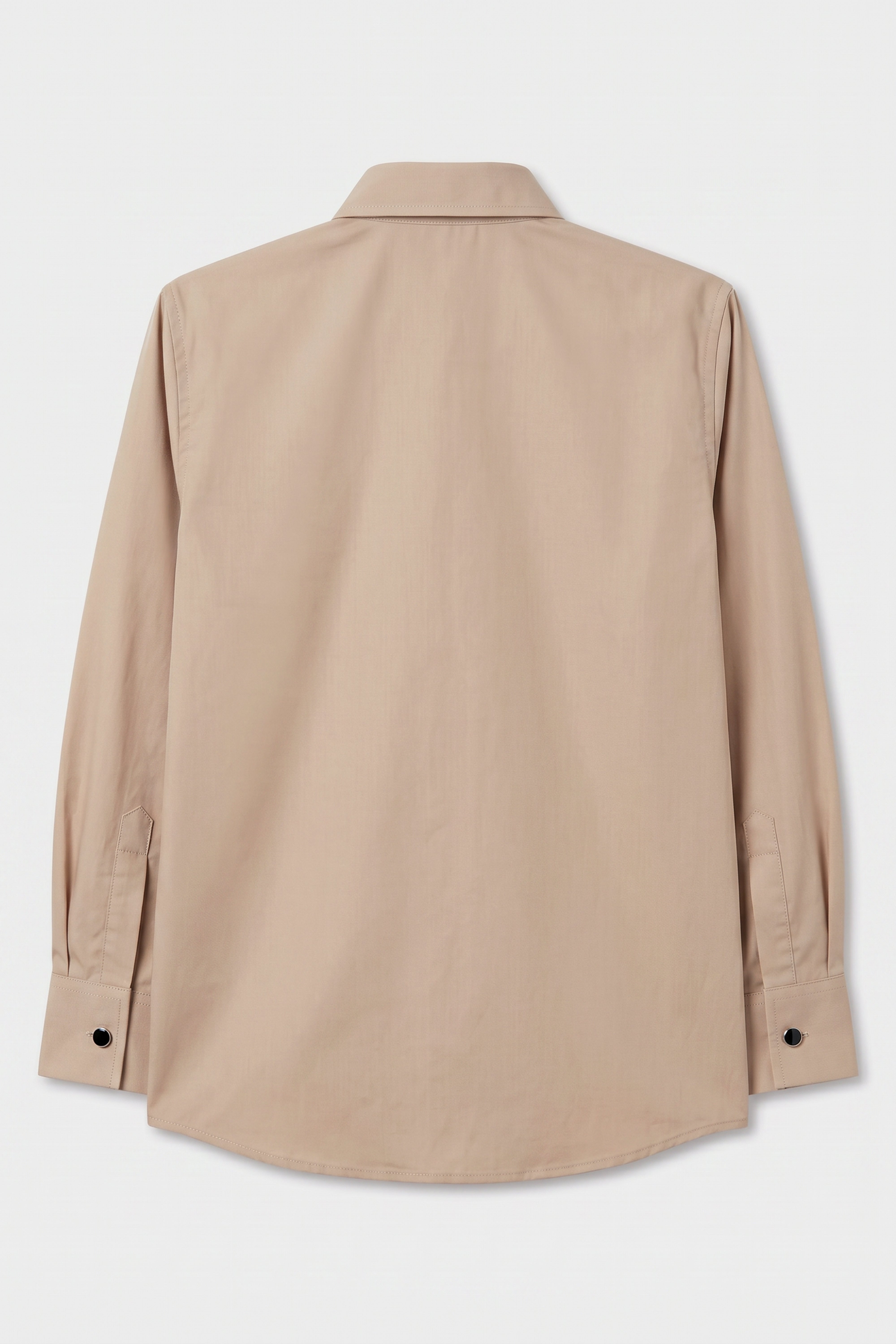 Boys Classic Collar Dress Shirt with Cufflinks - Taupe Beige Picture