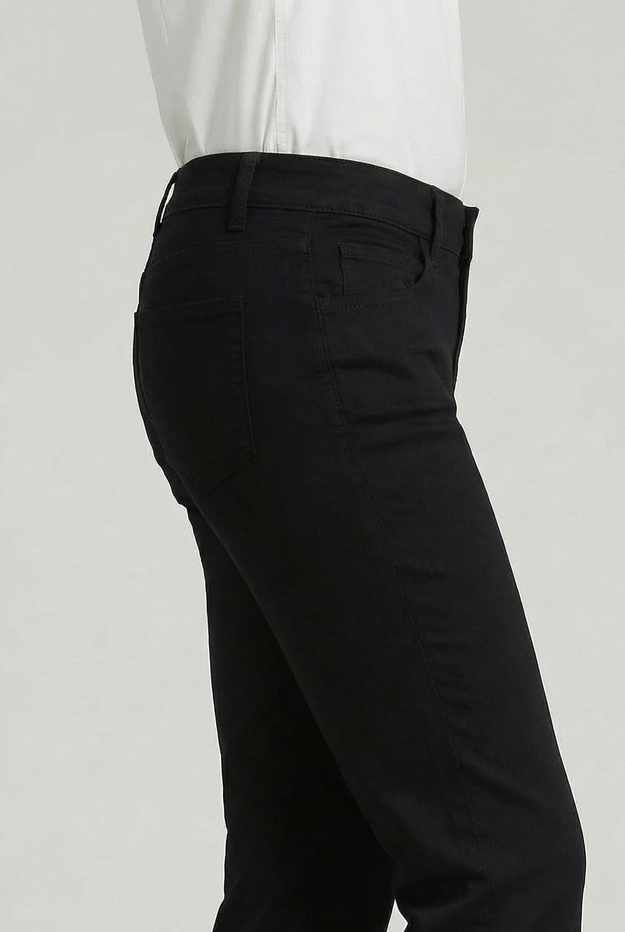 Boys Cotton Casual Stretch Chino Trousers – Black Side Picture