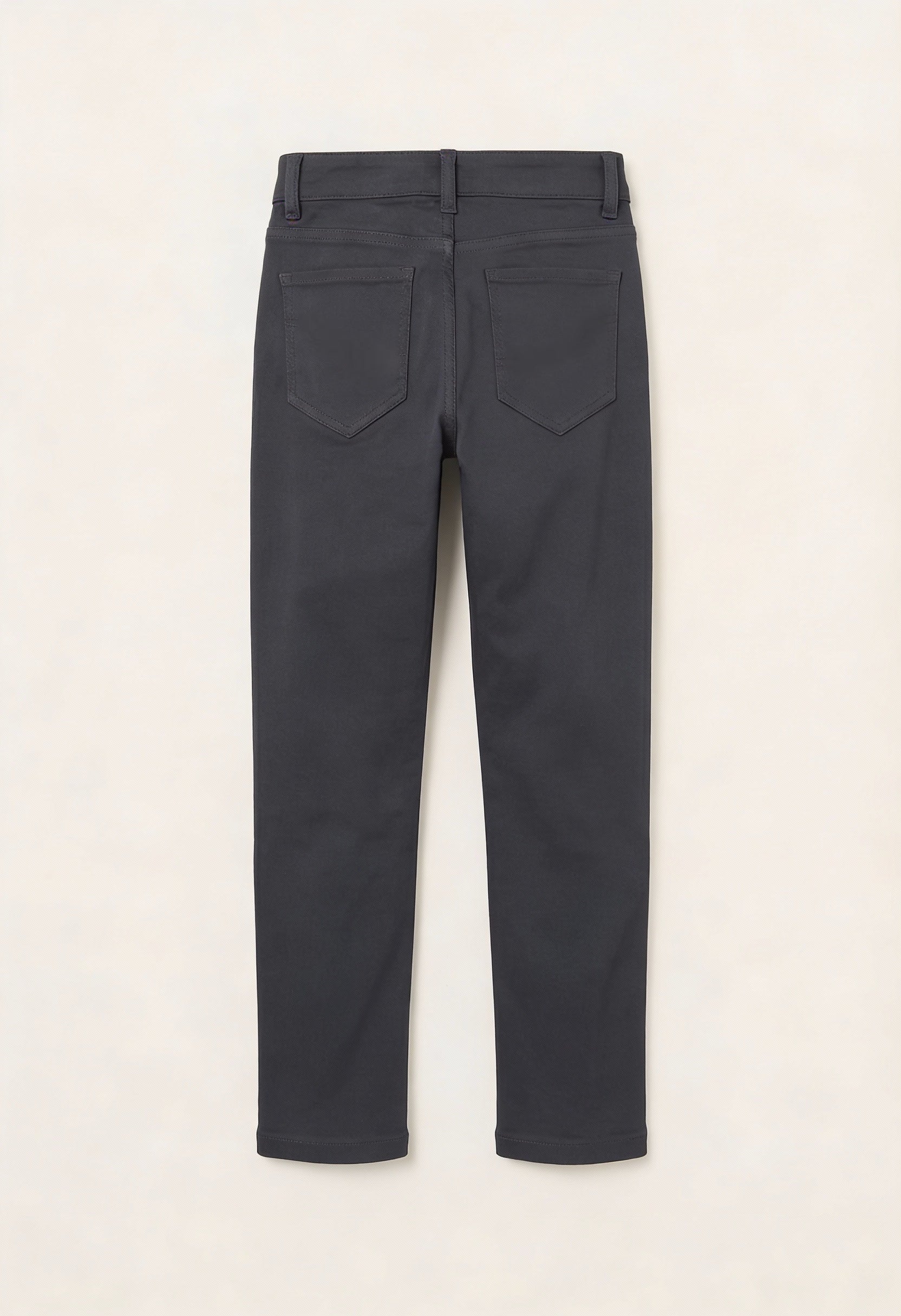 Boys Cotton Casual Stretch Chino Trousers – Charcoal Grey Back Picture