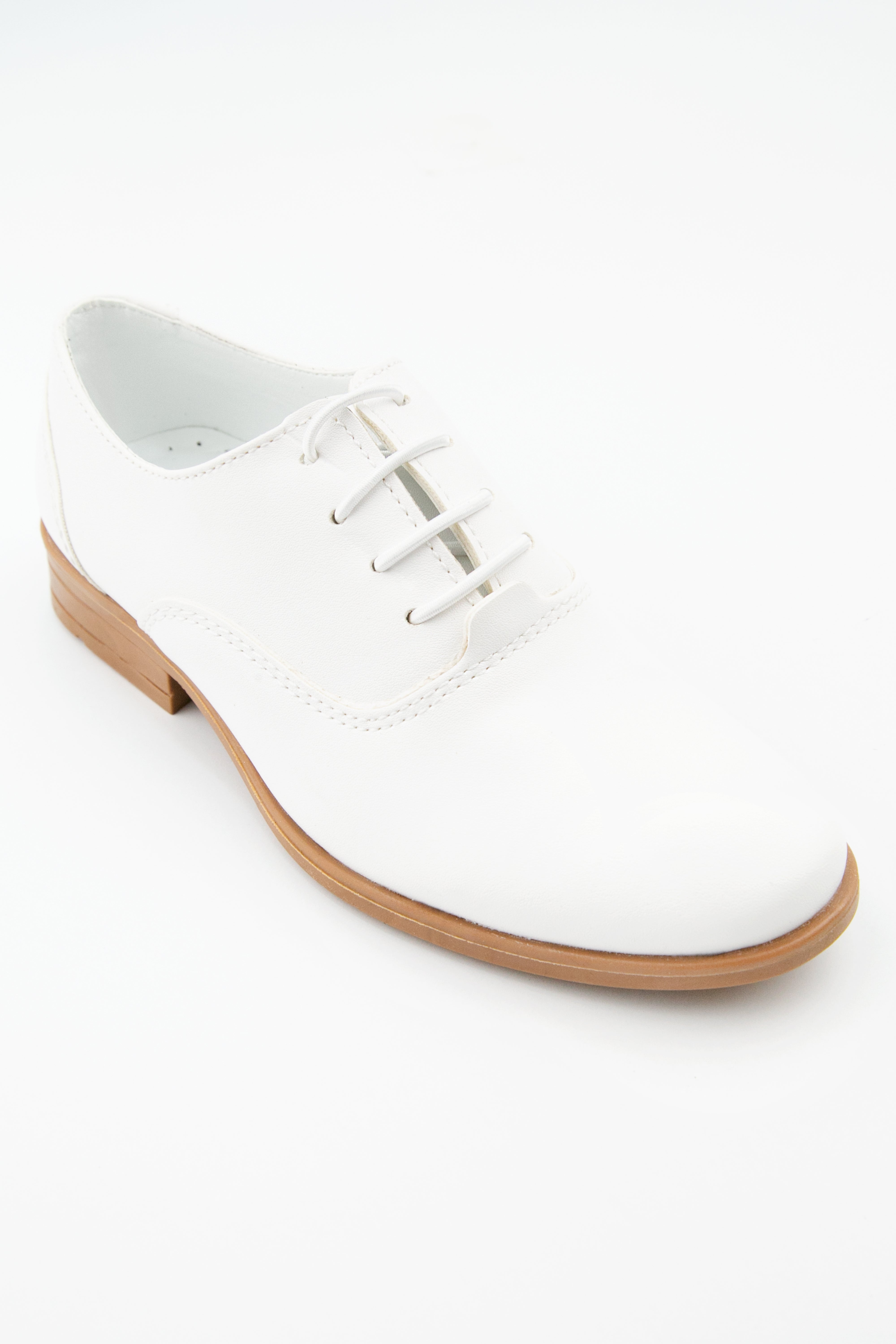 Boys Derby Communion Lace Up Dress Shoes - Majestic - White Side icture