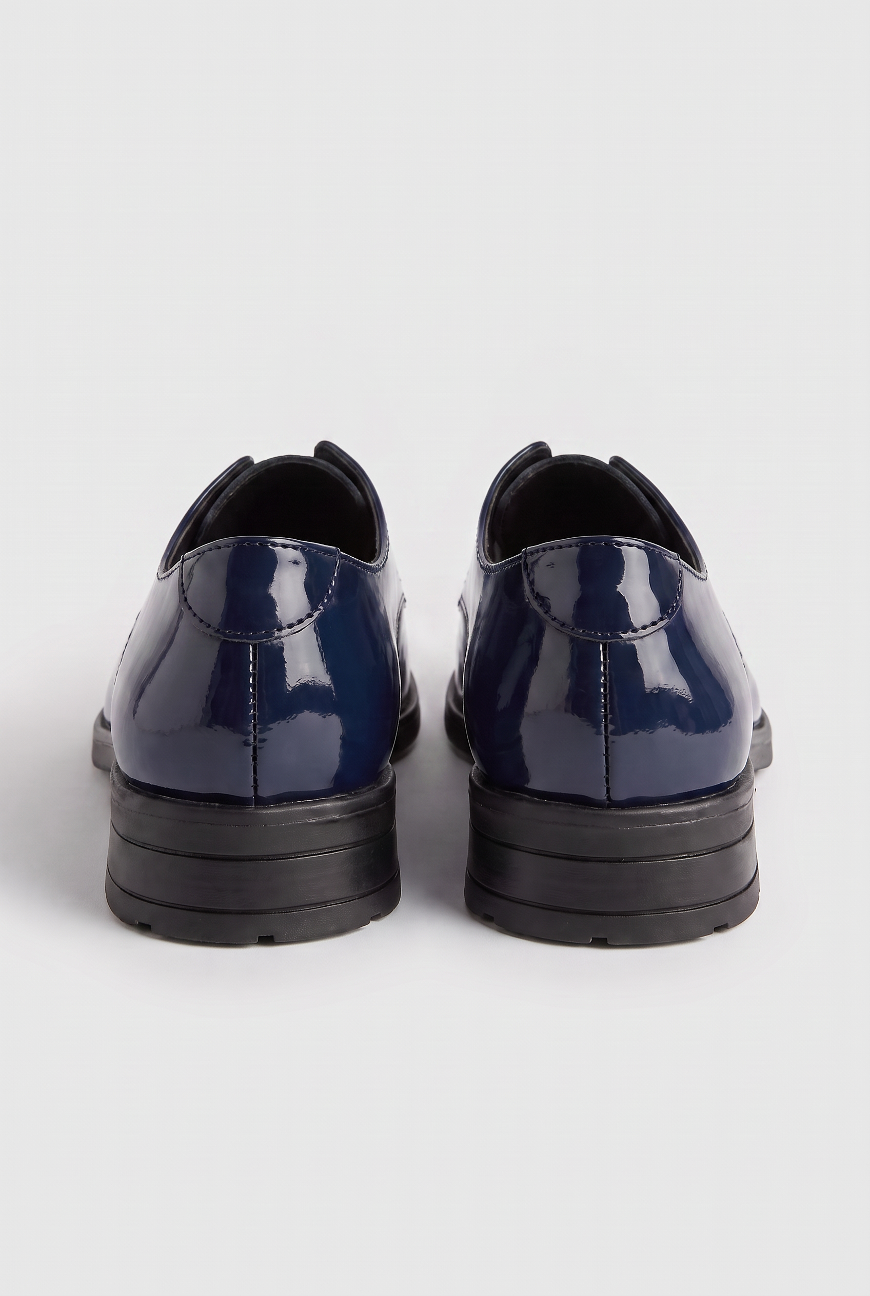 Boys Derby Patent Lace Up Formal Shoes - Navy Back Picture