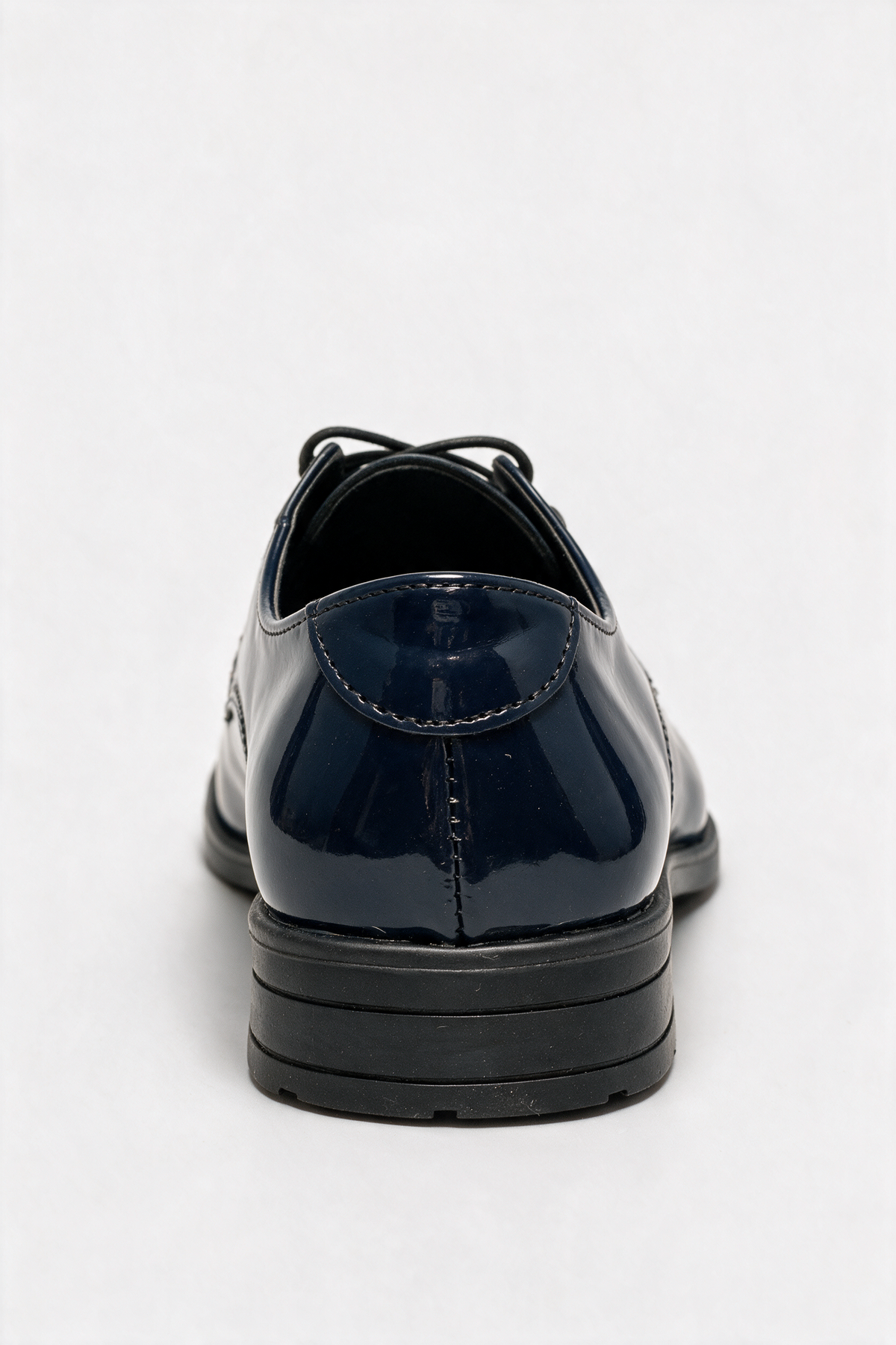Boys Derby Patent Lace Up Formal Shoes - Navy