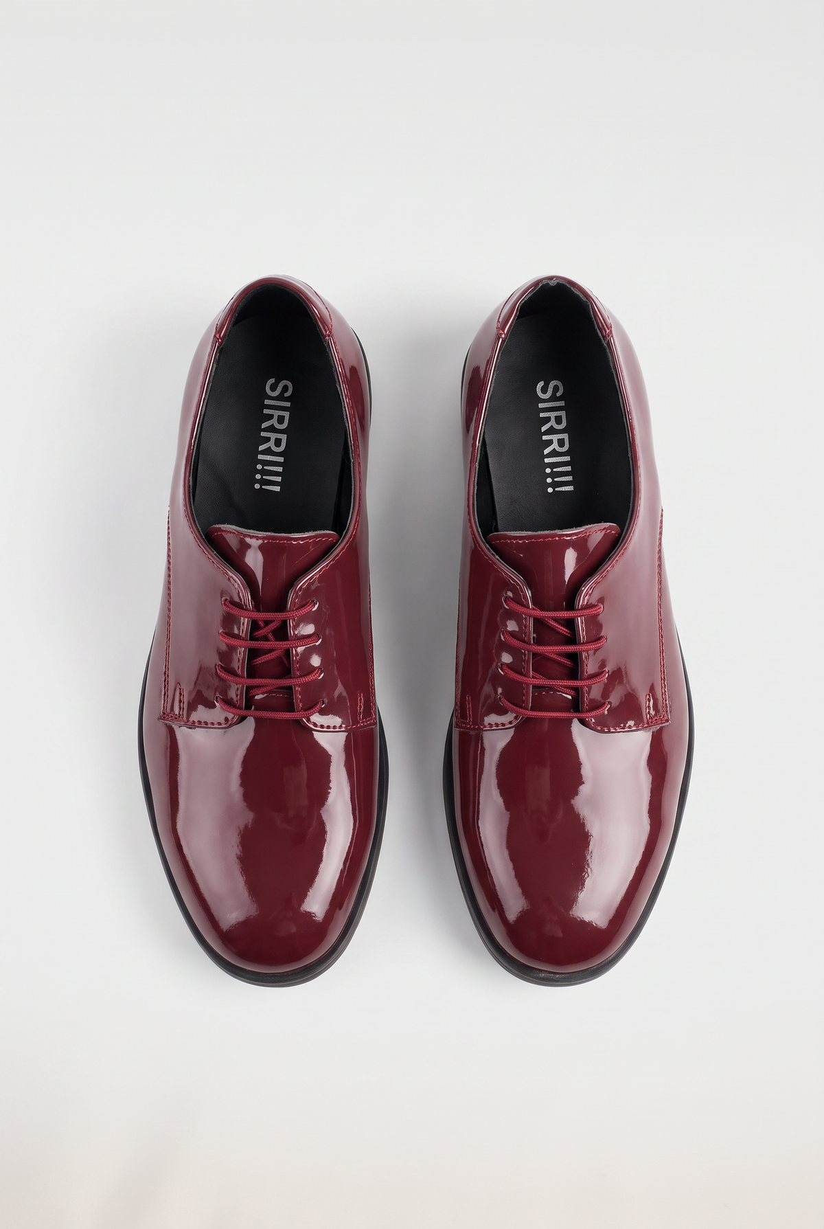 Boys Derby Patent Lace Up Formal Shoes - Wine Front Picture