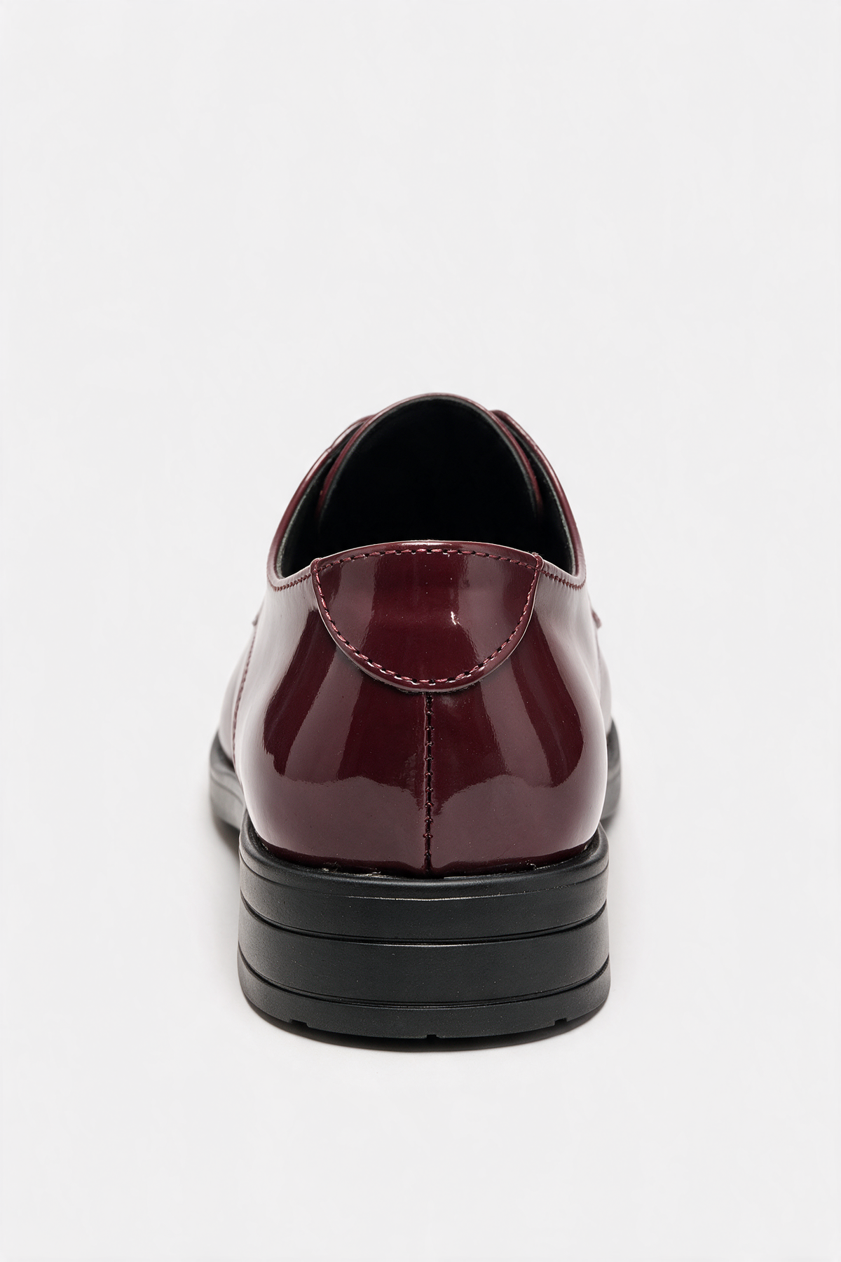 Boys Derby Patent Lace Up Formal Shoes - Wine