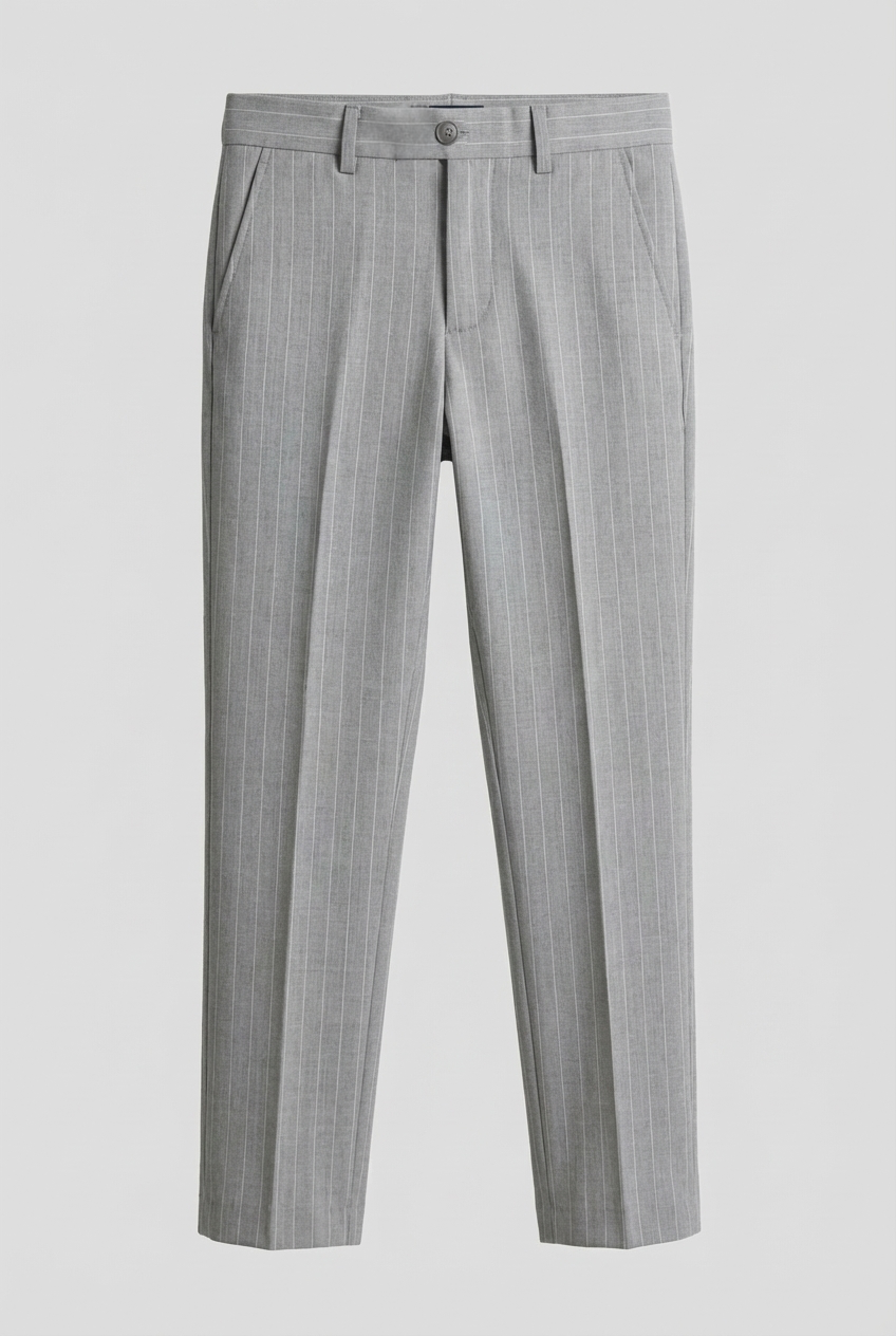 Boys Double-Breasted Pinstripe Suit - 3-Piece & 6-Piece Set - Grey