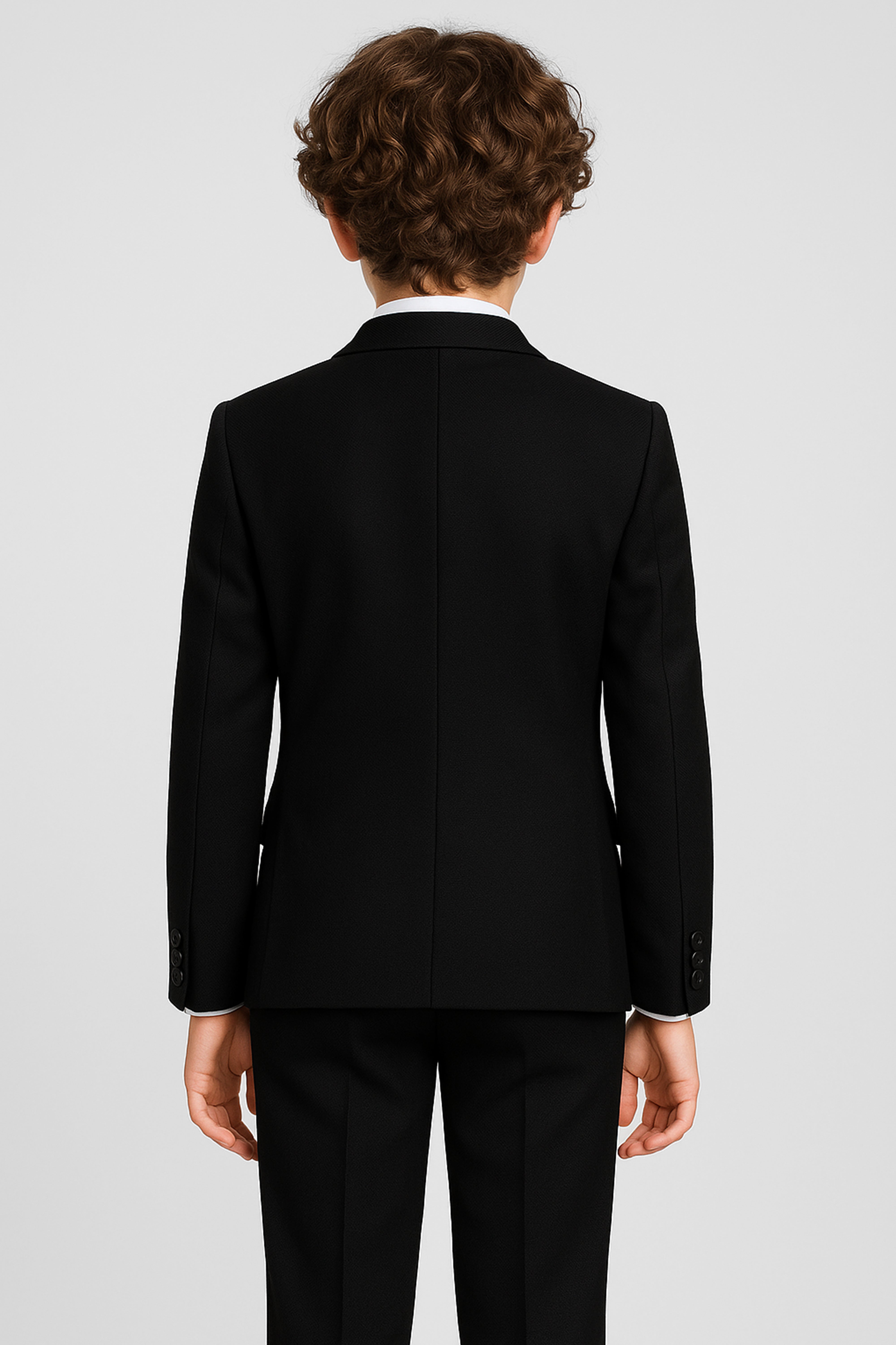 Boys Formal Black Suit-5 Pieces - Black Model Back Picture