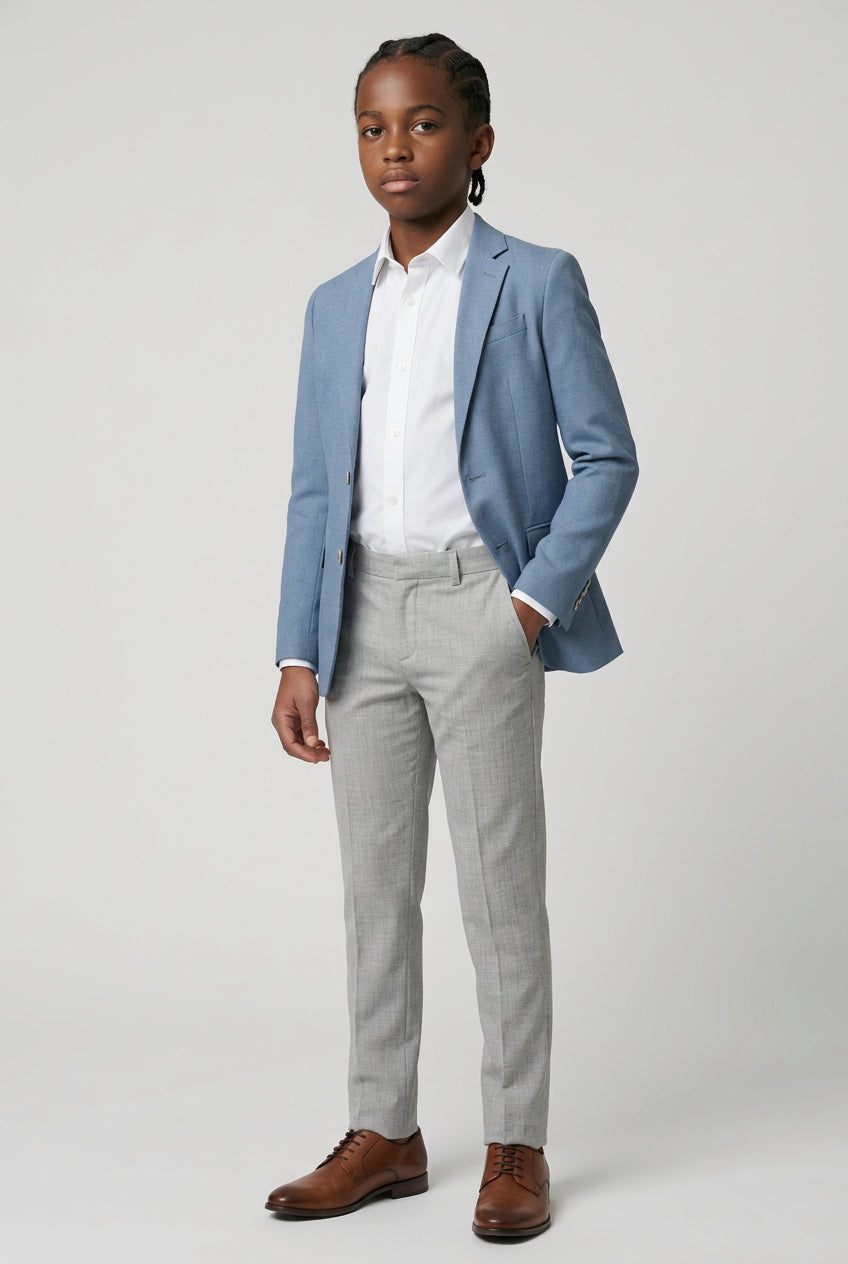 Boys Herringbone Twill Blazer - Kovan - Sky Blue