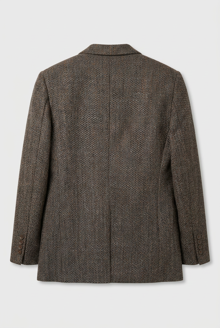 Boys Khaki Textured Tweed Blazer