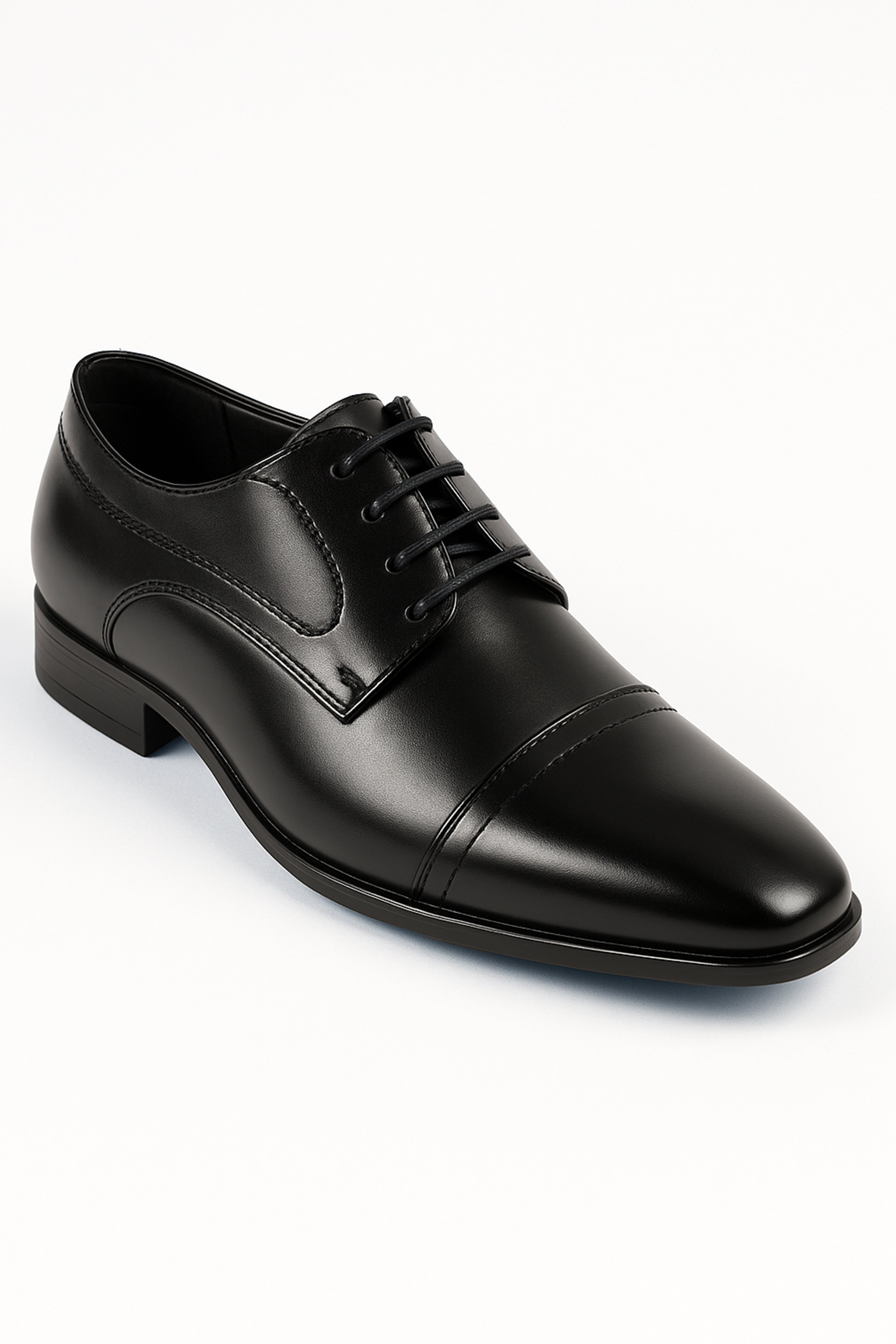 Boys Lace Up Black Formal Dress Shoes - Black Side Picture