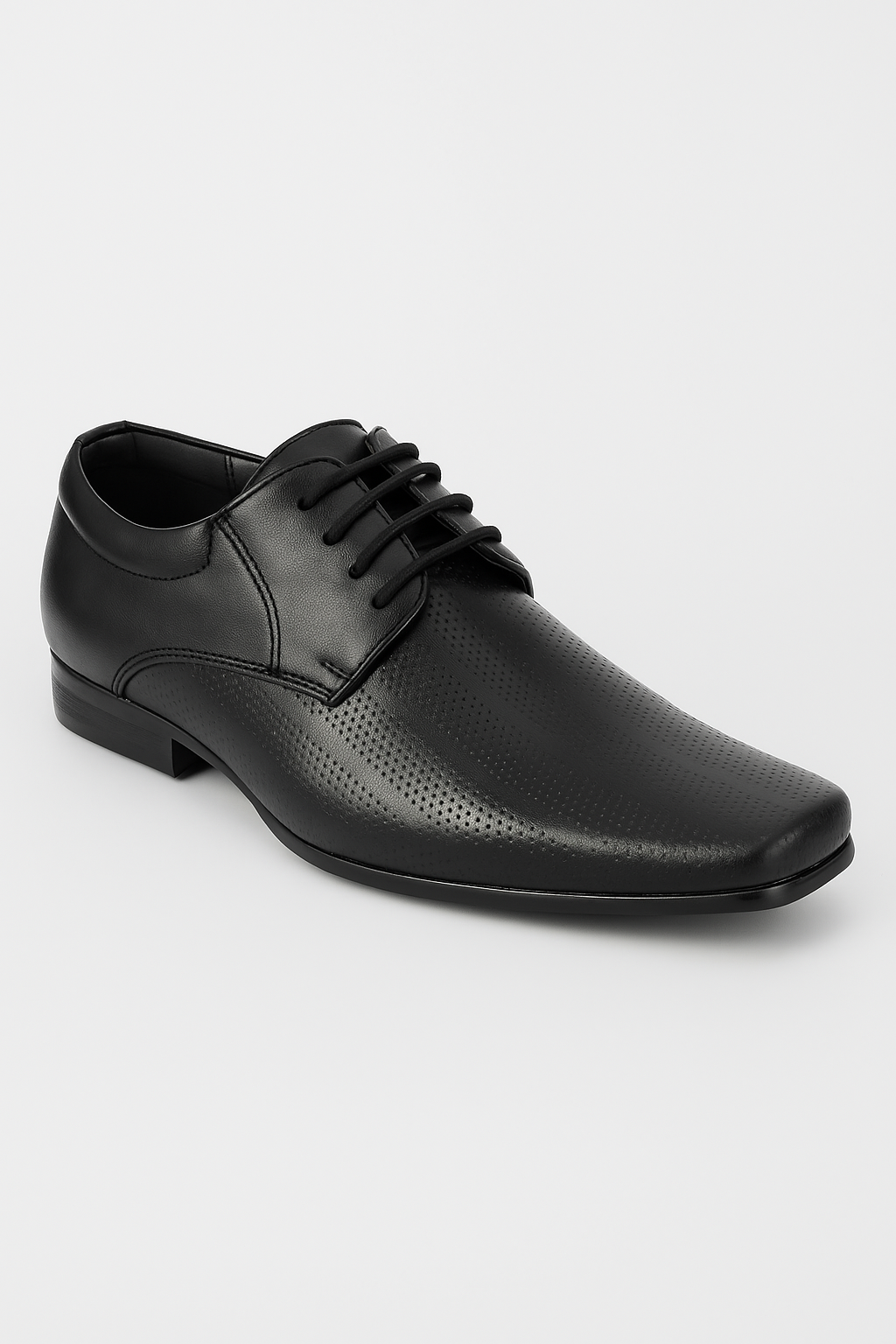 Boys Lace Up Derby Shoes - BRIGHTON Black - Black Side Picture