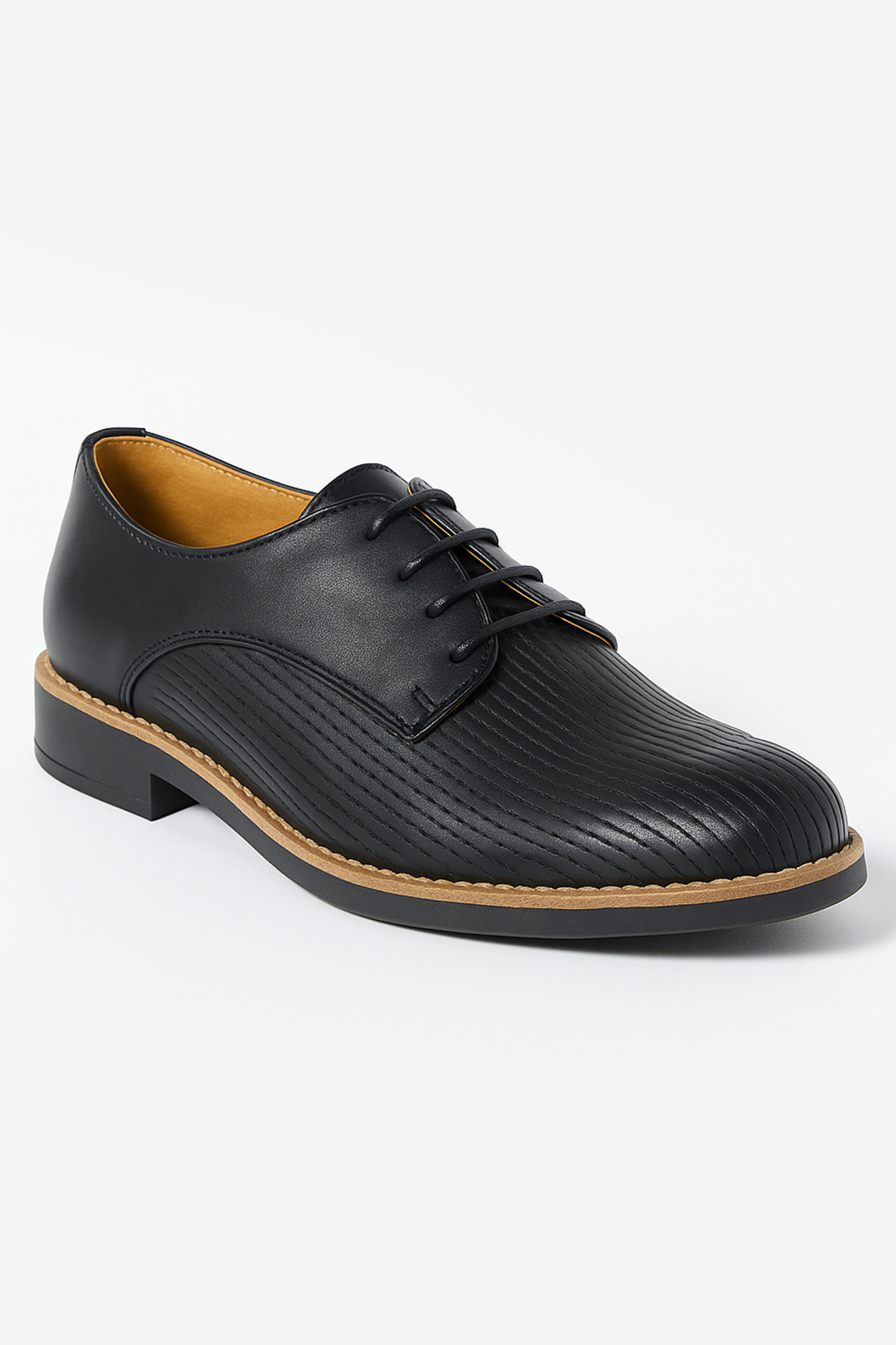 Boys Leather Lace Up Formal Shoes - Black Side Picture