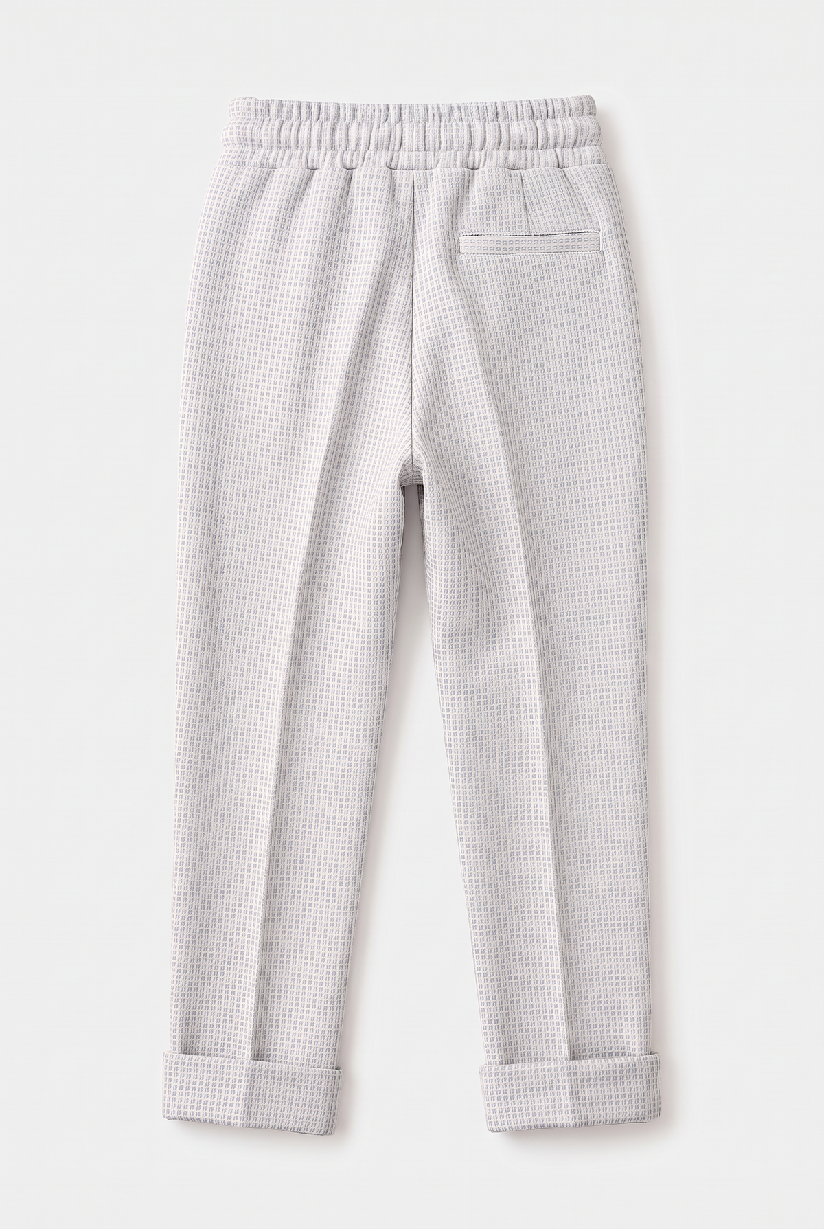 Boys Light Blue 2-Piece Mini Tweed Houndstooth Suit - ORME Trousers Back Picture