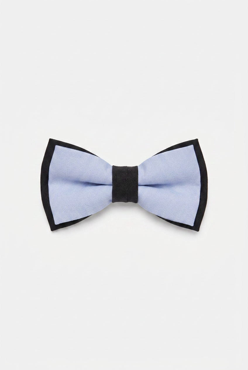 Boys Light Blue 6-Piece Tuxedo Suit Set with Black Contrast Lapels