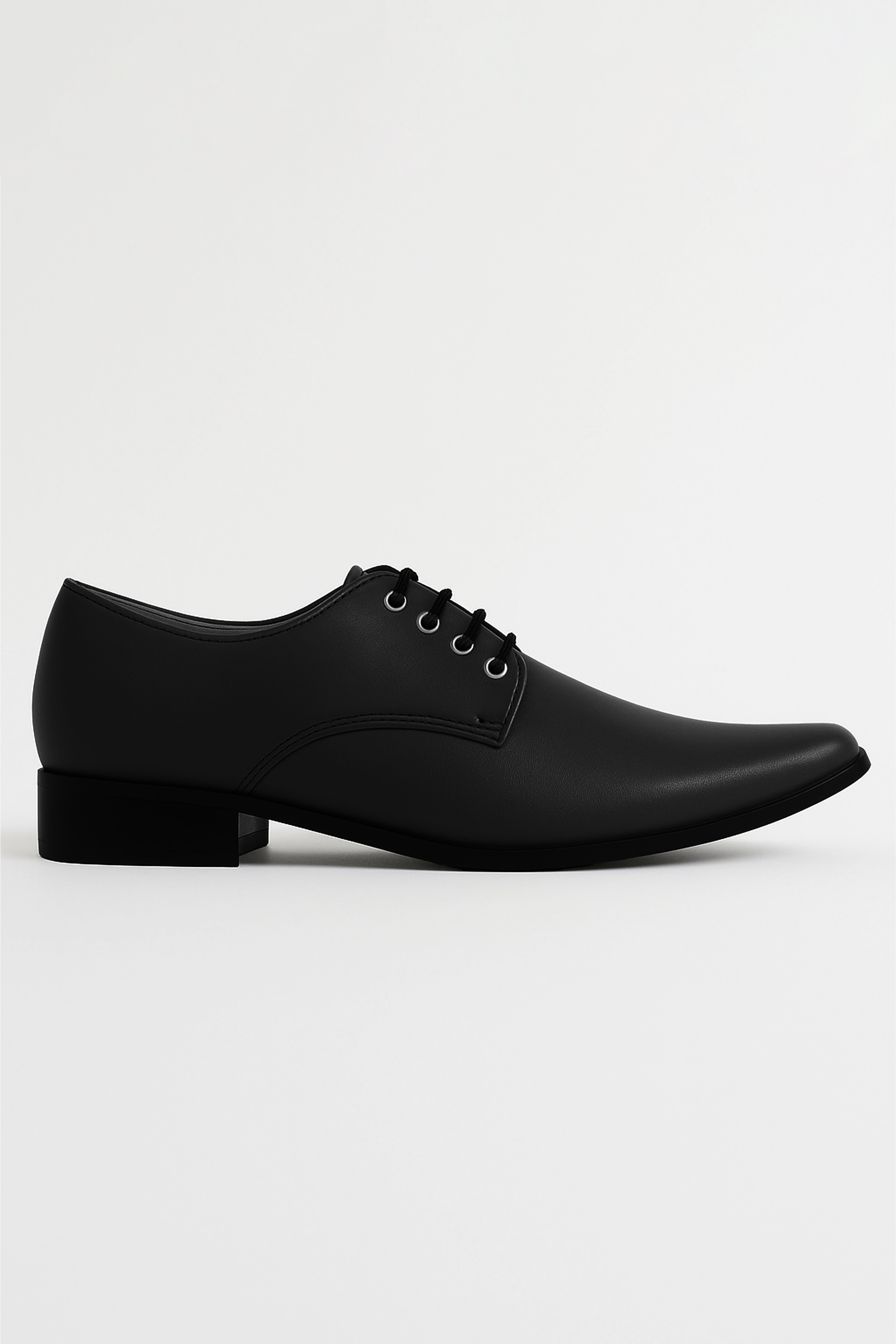 Boys Matte Leather Derby Shoes - GEORGE - Black