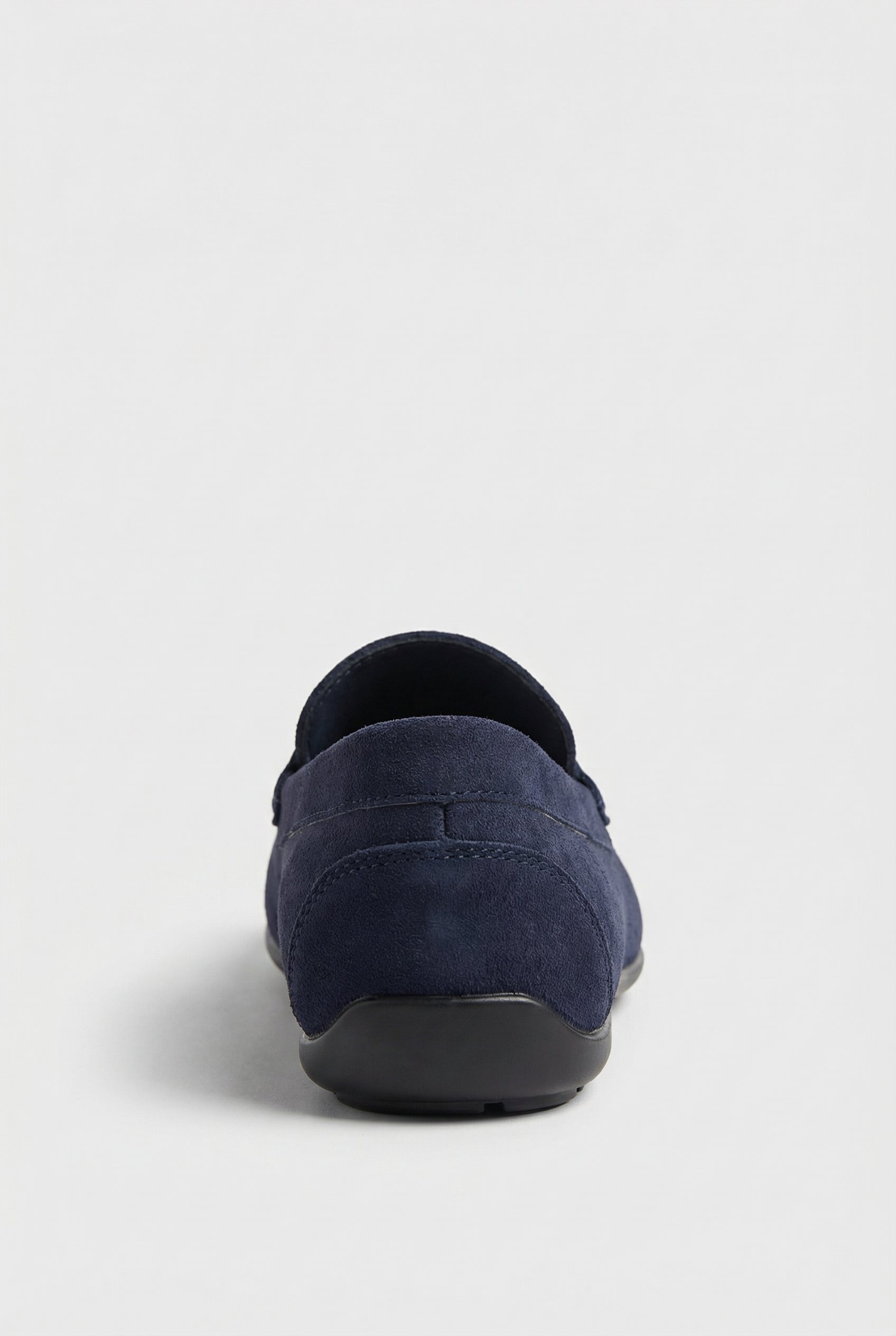 Boys Moccasin Suede Loafer Shoes - Marcus Navy Back Picture