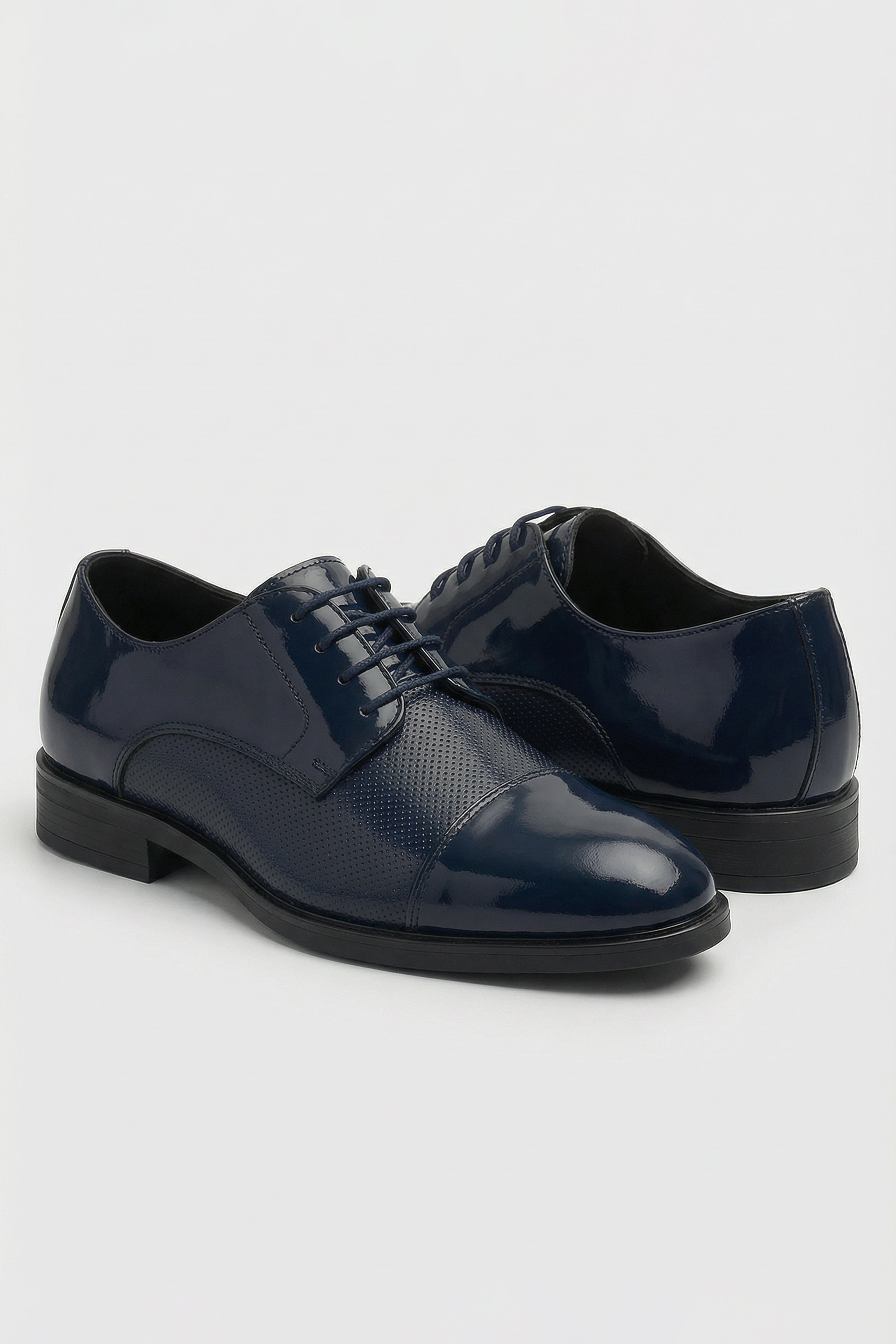 Boys Patent Navy Derby Shoes - OHIO - Navy