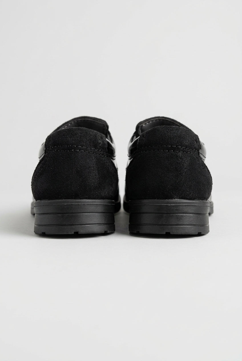 Boys Patent & Suede Strap Brogue Shoes - York Back Picture