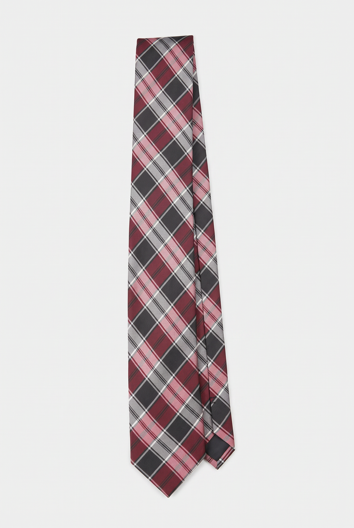 Boys Plaid Checkered Tie Red and Grey