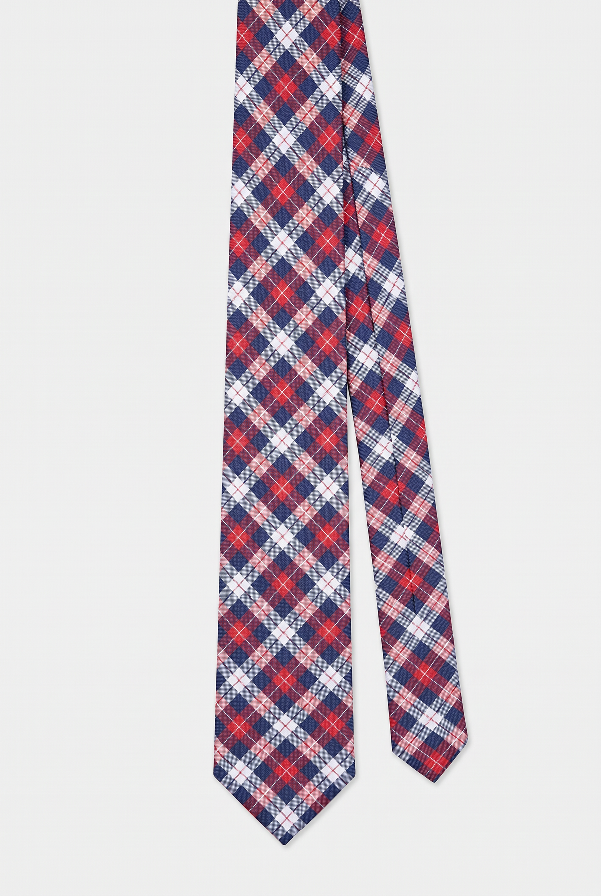 Boys Plaid Checkered Tie  Red and Navy