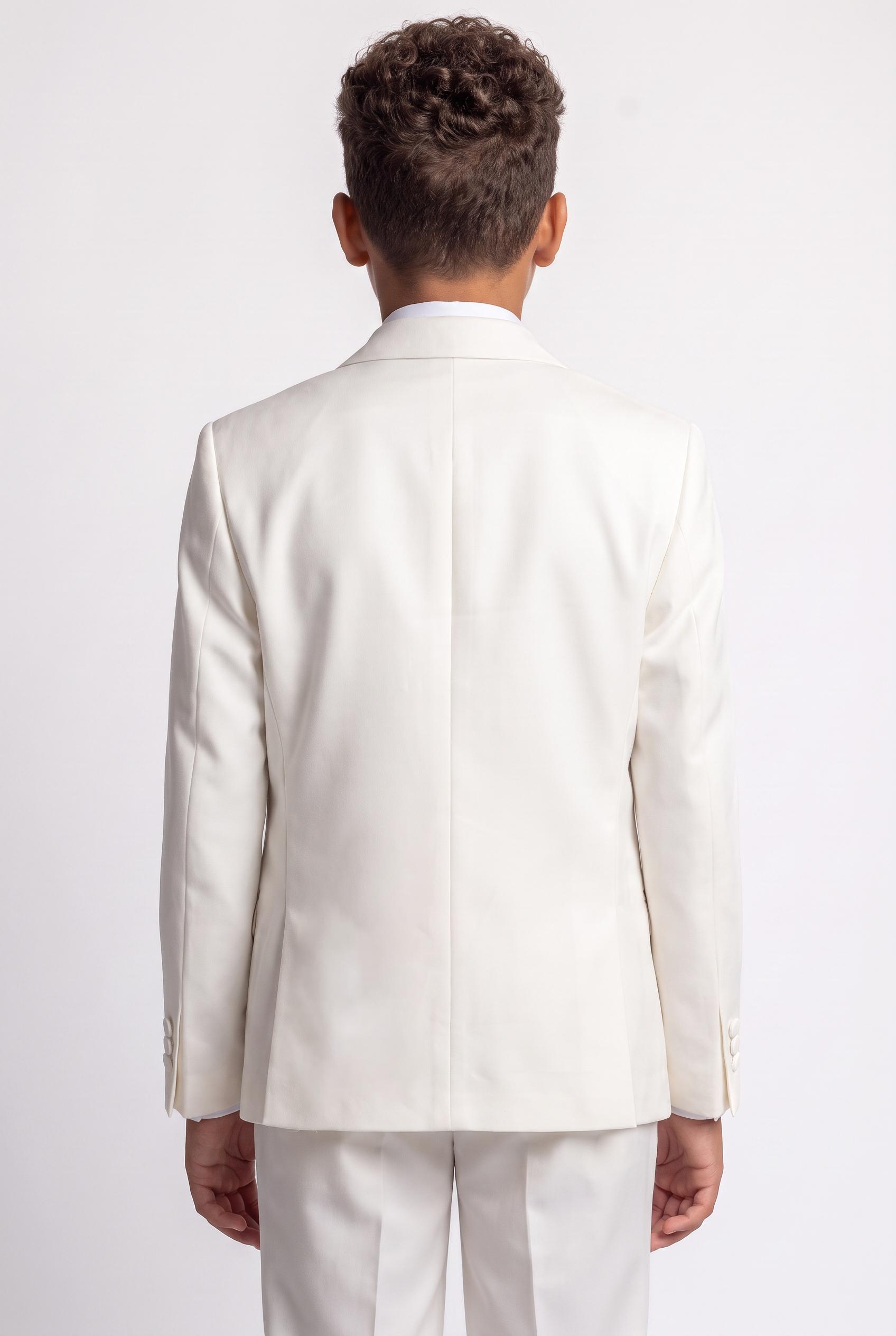 Boys Sheen Lapel Slim Fit Communion Suit - Off white