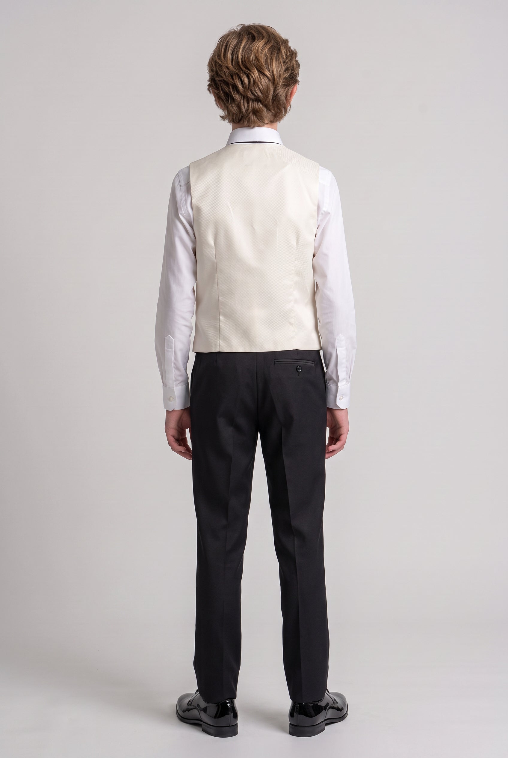 Boys Sheen Lapel Tuxedo Dinner Suit - Ivory