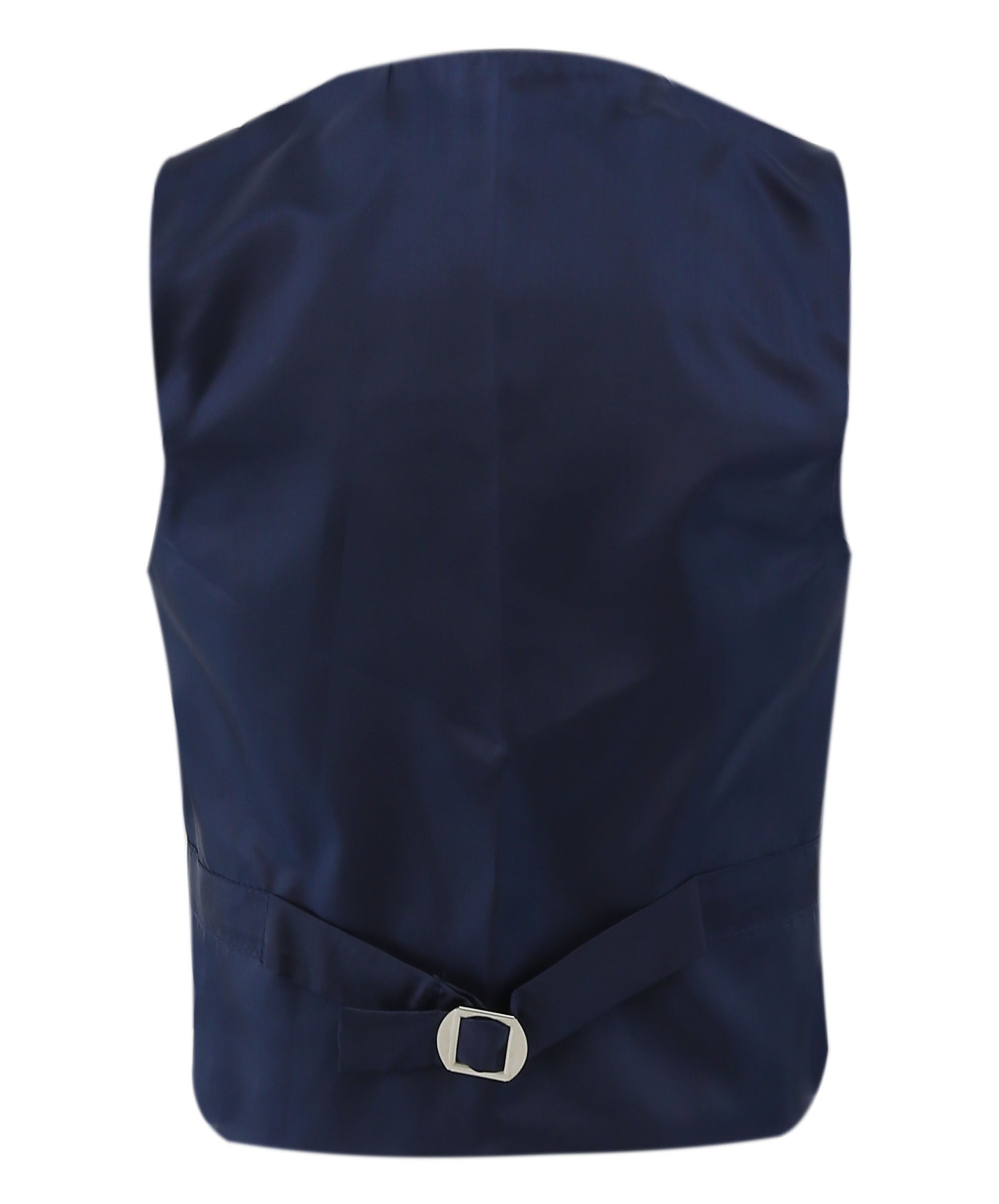 Boys Slim Fit 7 Piece Full Suit Set - Kenny - Navy Blue Waistcoat Back  Picture 