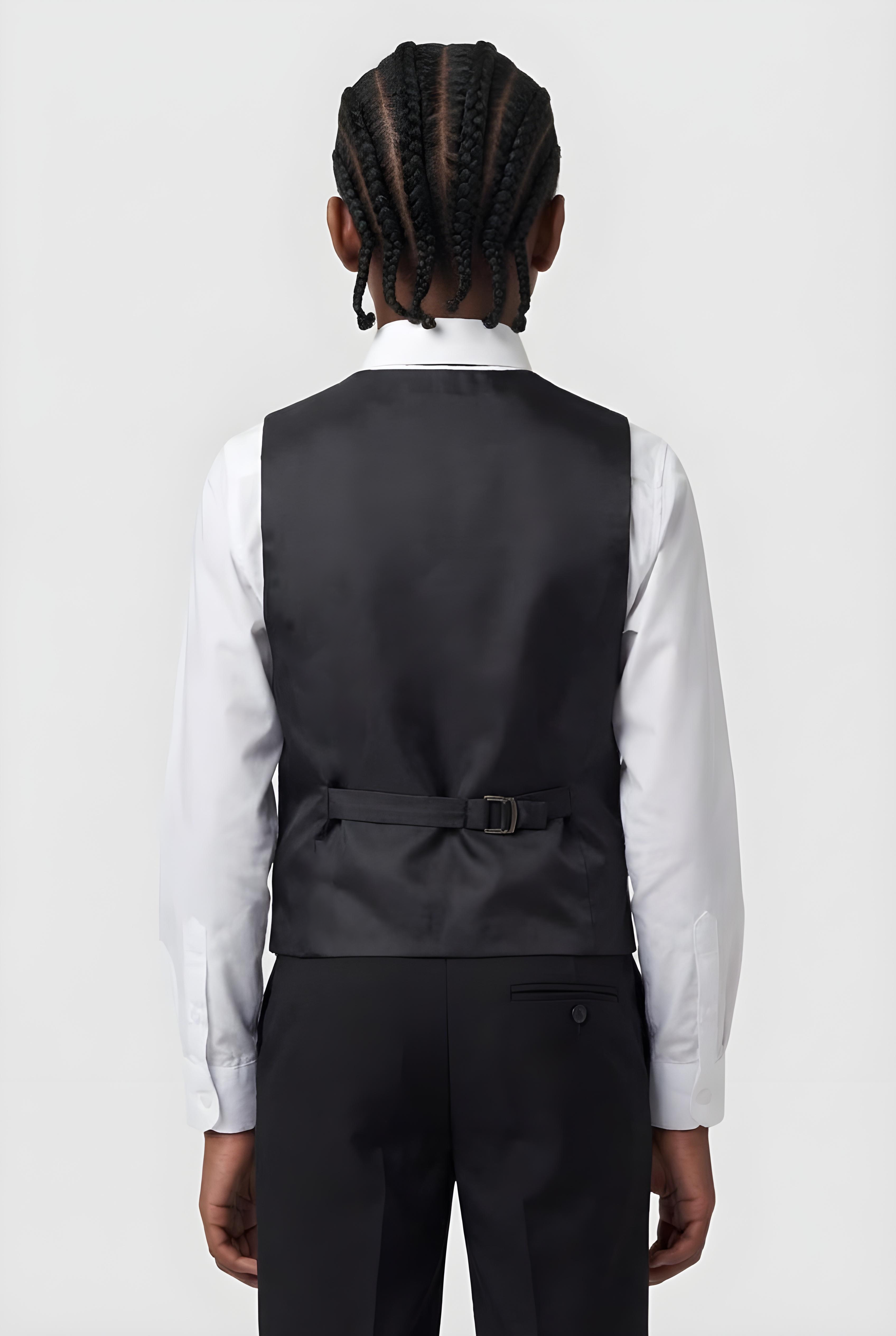 Boys Slim Fit 8-Piece Formal Suit Set - Black