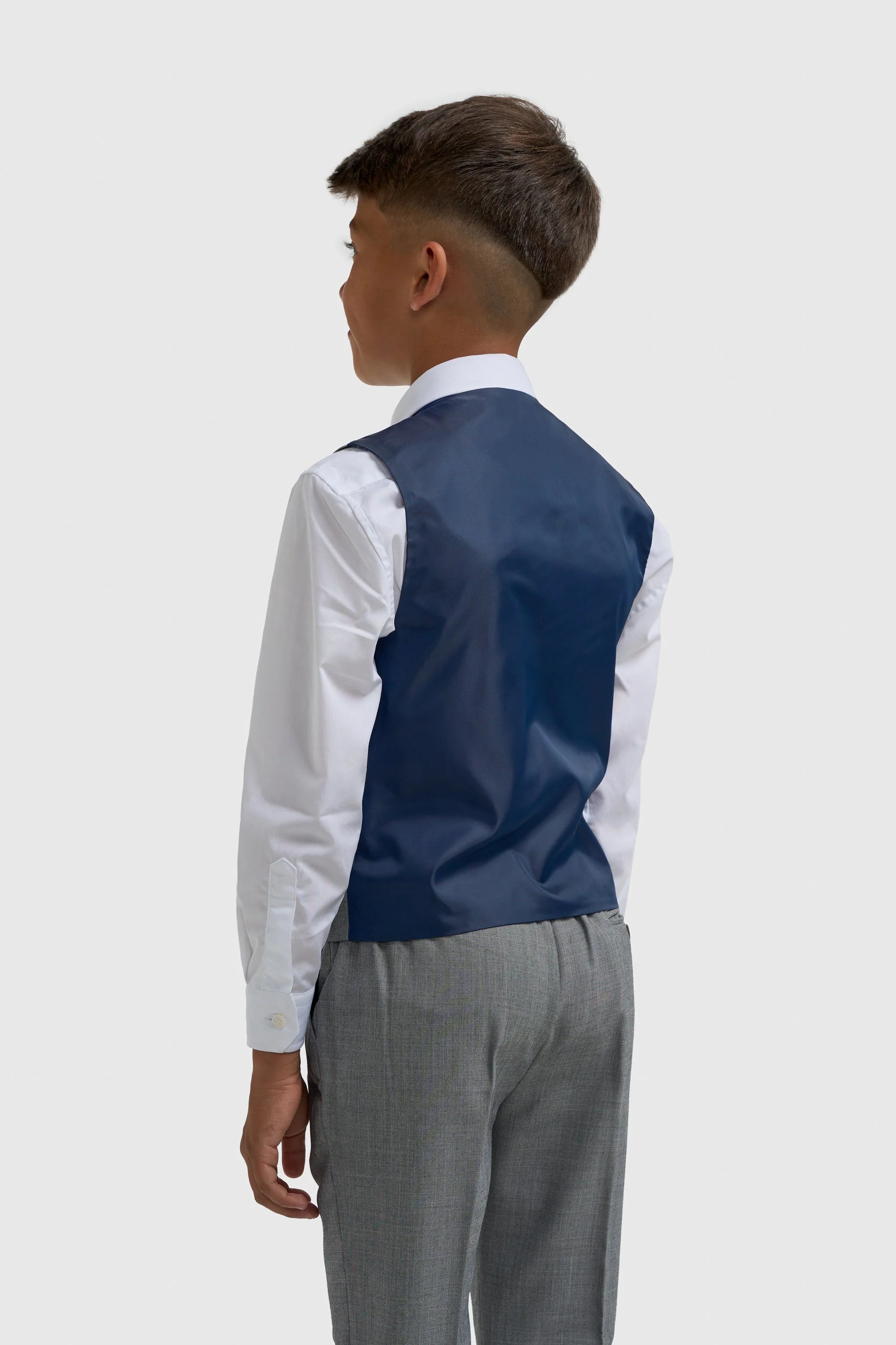 Boys Slim Fit Formal Suit - REEGAN - Light Grey Back Picture