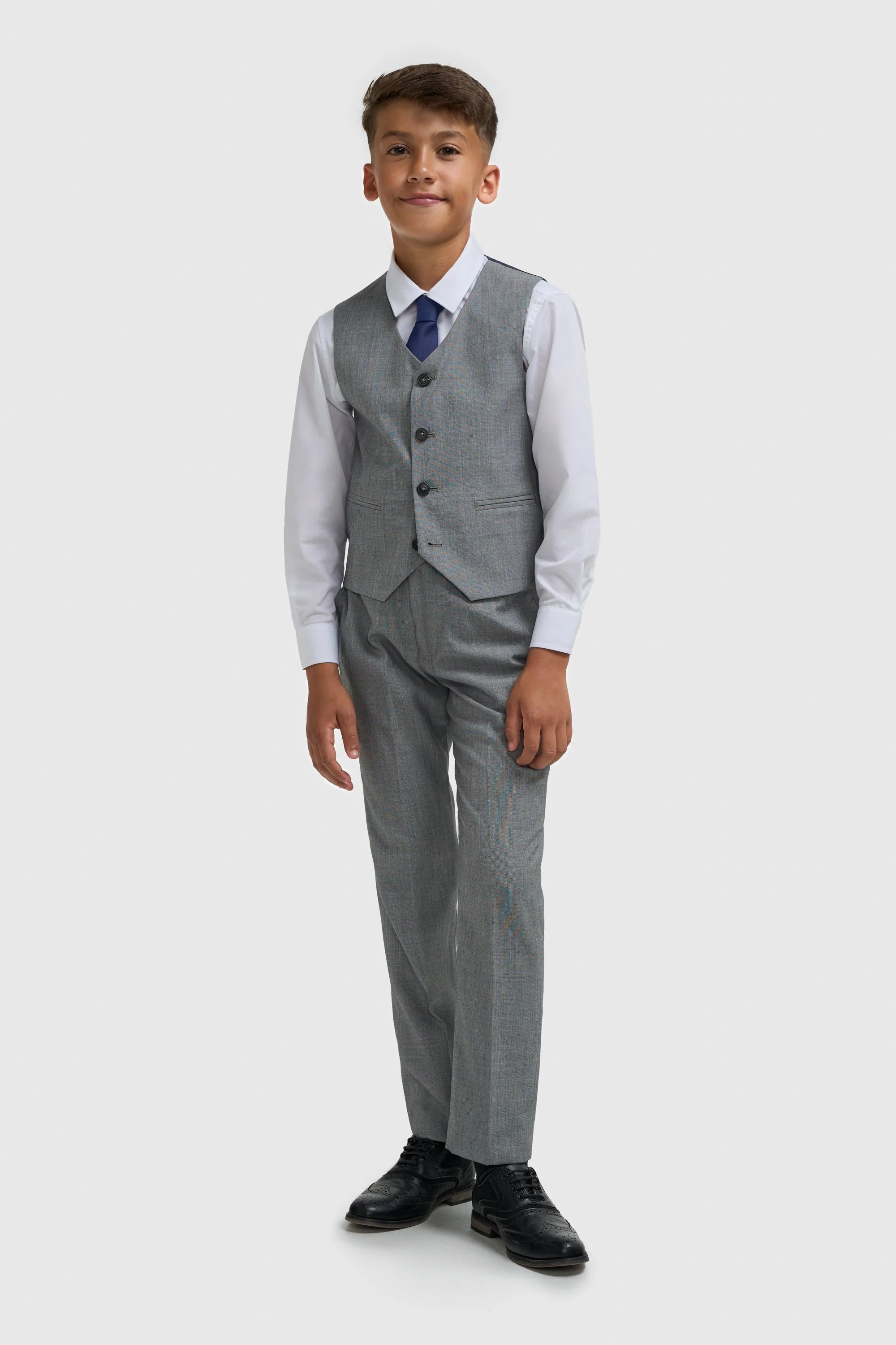 Boys Slim Fit Formal Suit - REEGAN - Light Grey Model Picture