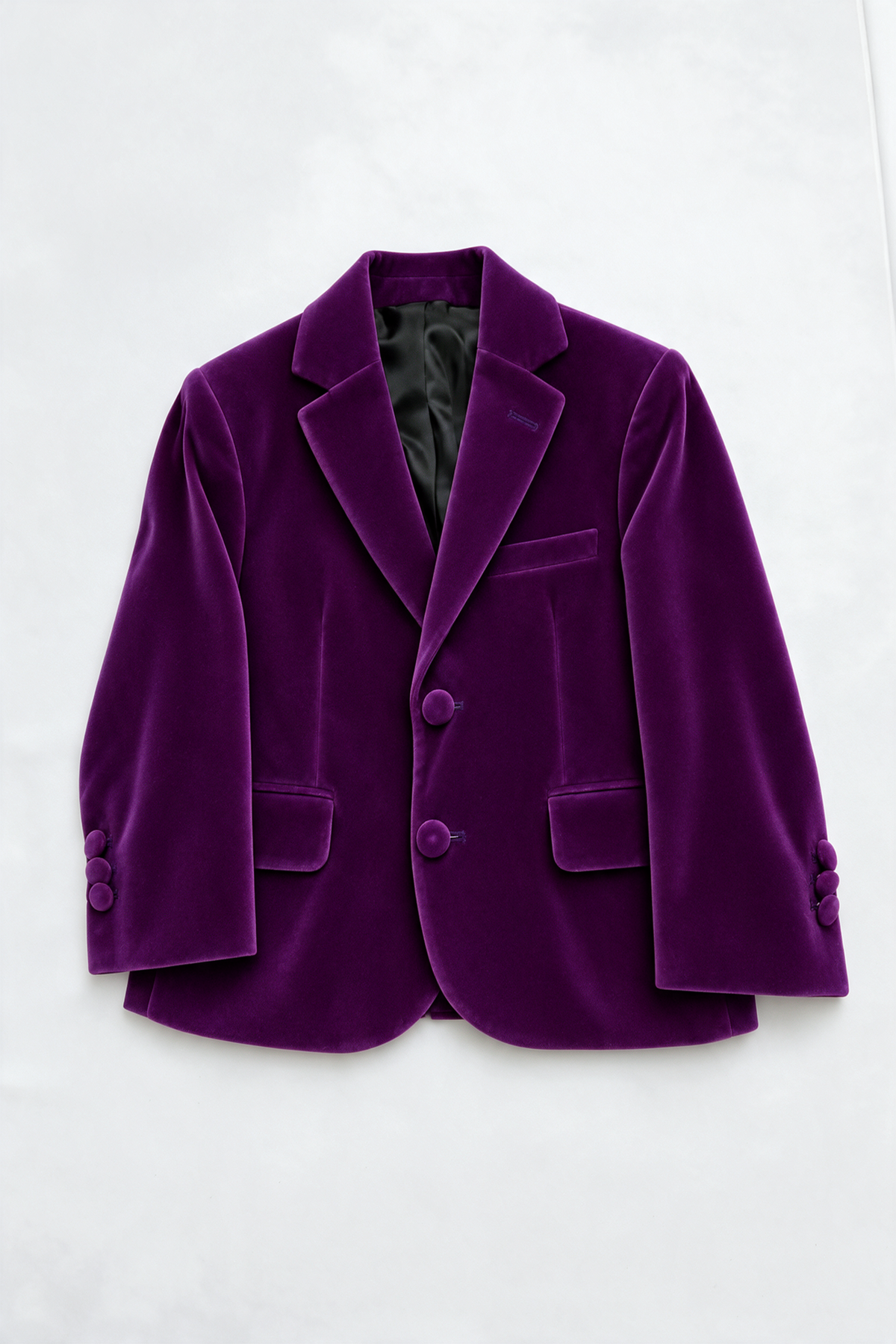 Boys Slim Fit Velvet Blazer - SAVOY - Purple blazer picture