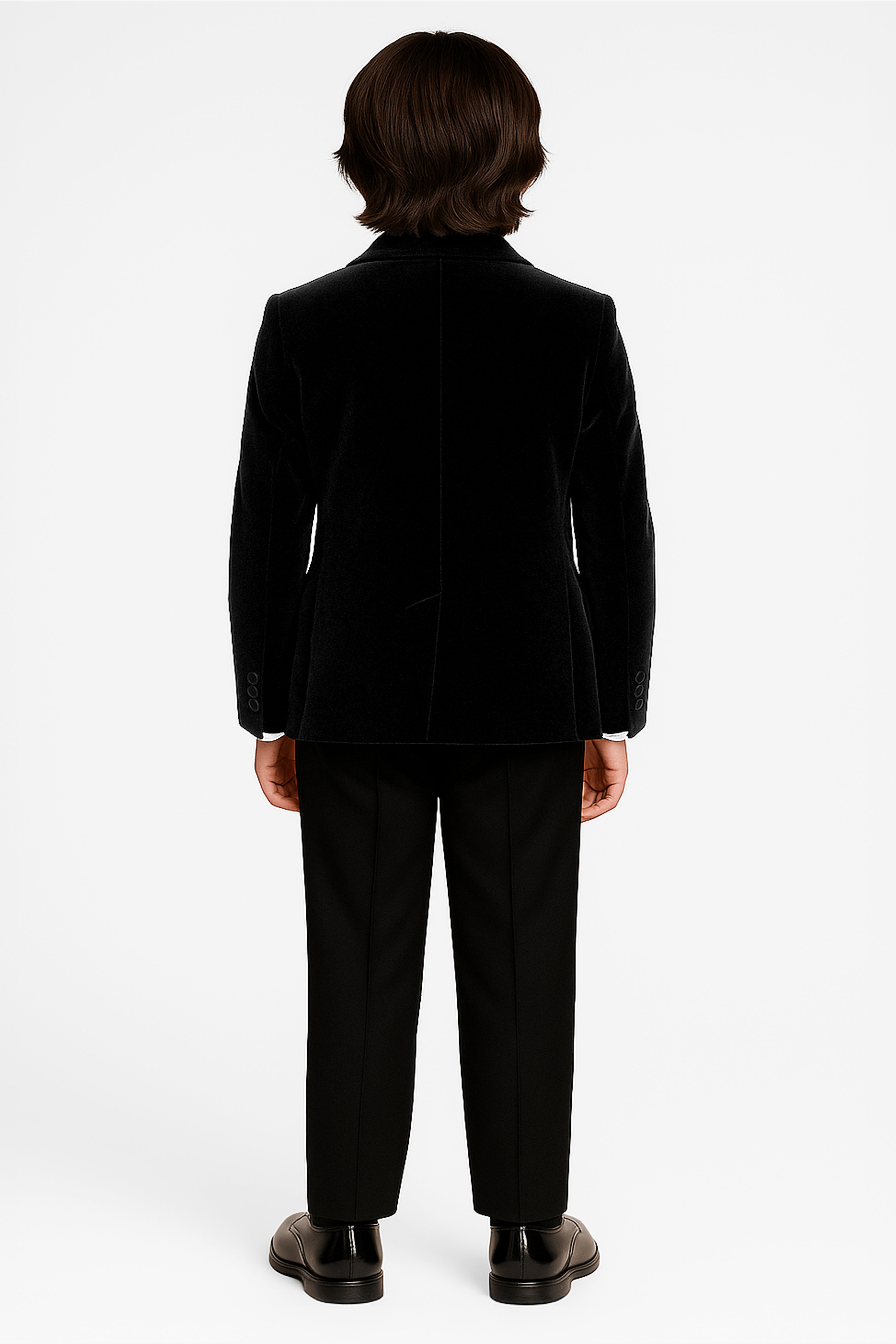 Boys Slim Fit Velvet Dinner Suit - 3-Piece & 5-Piece - SAVOY  - Black