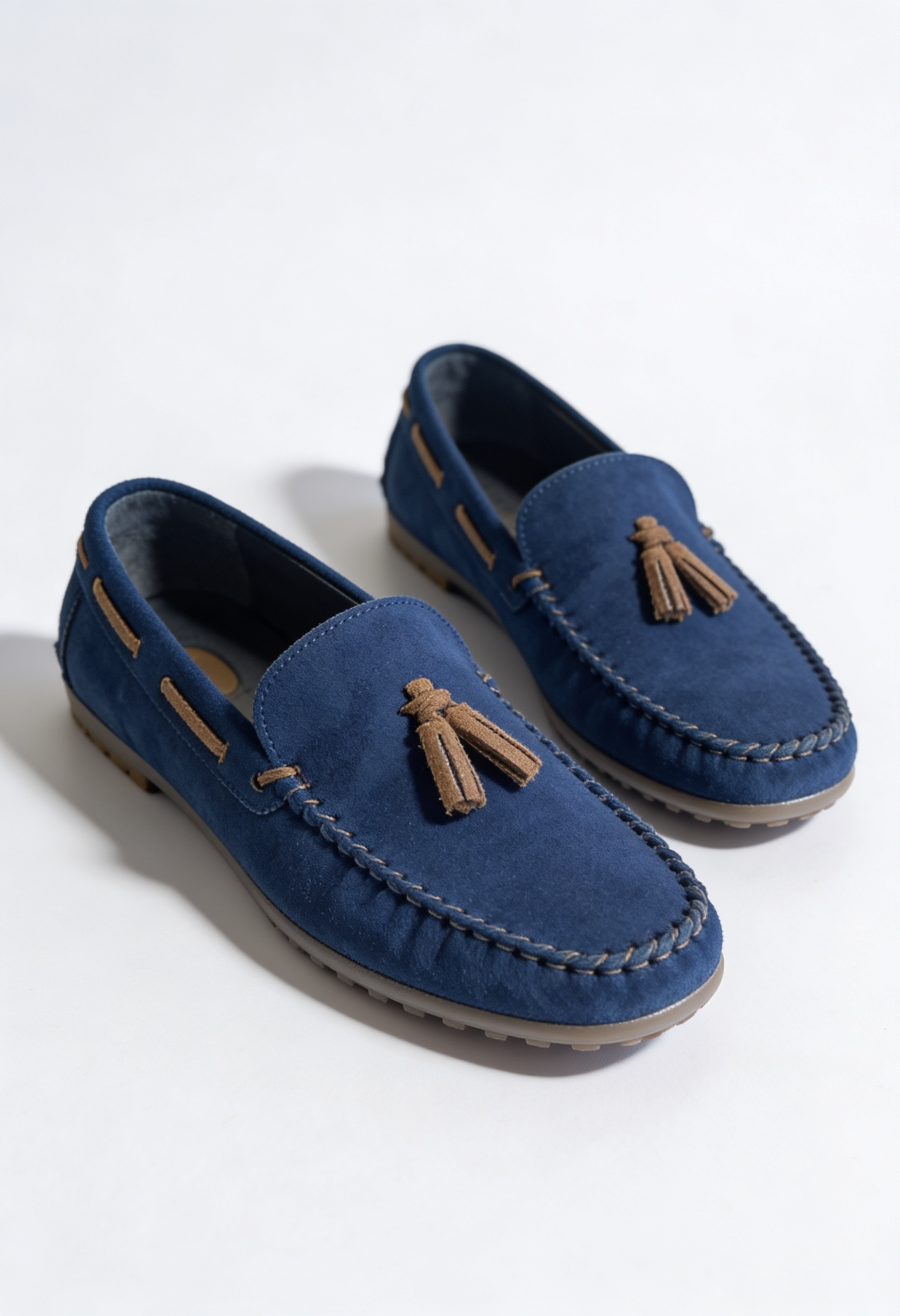 Boys Slip on Tassel Suede Penny Loafer - BABYLON - Navy