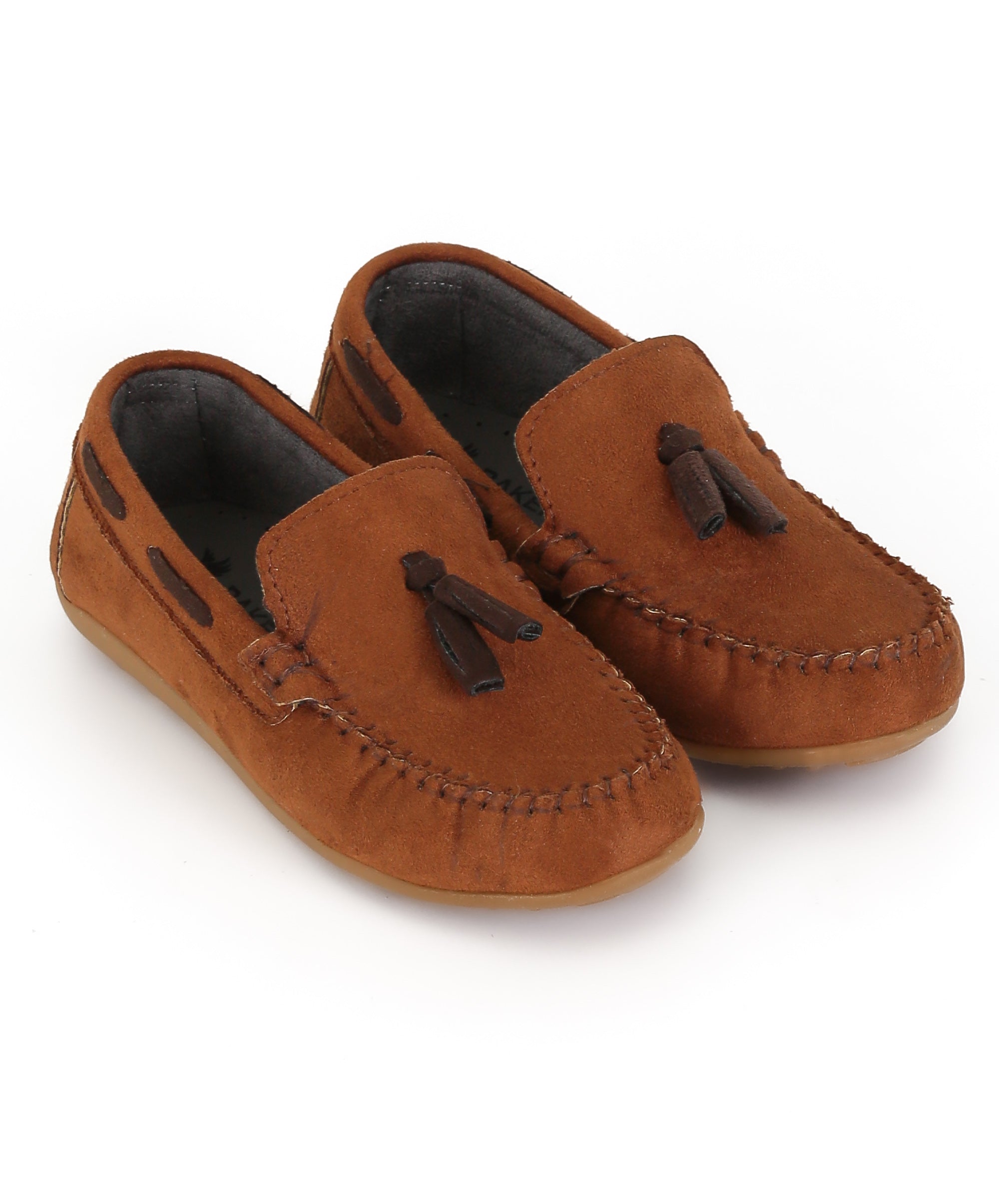 Boys Slip on Tassel Suede Penny Loafer - BABYLON - Tan Brown